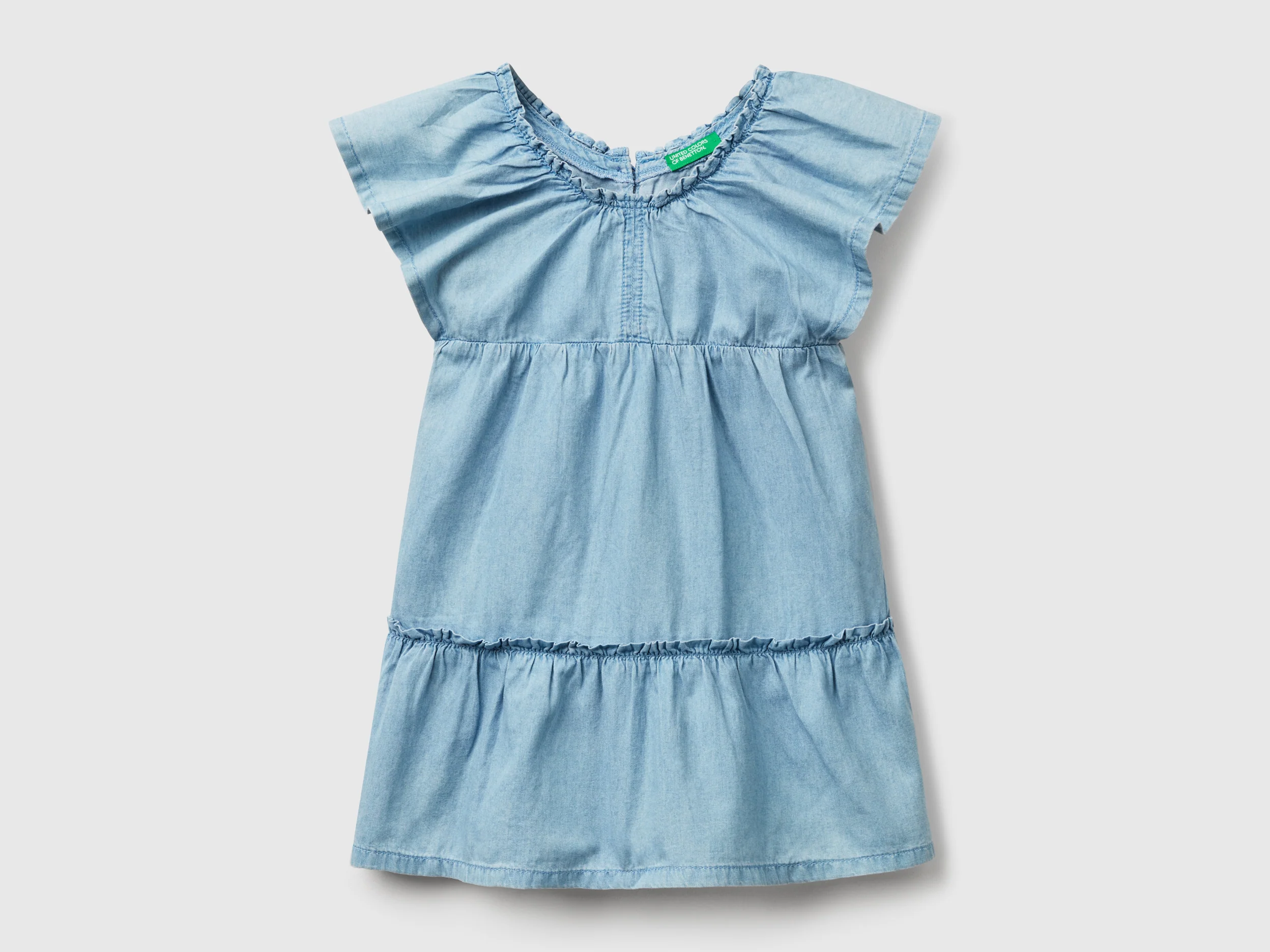 Abito in chambray con balza