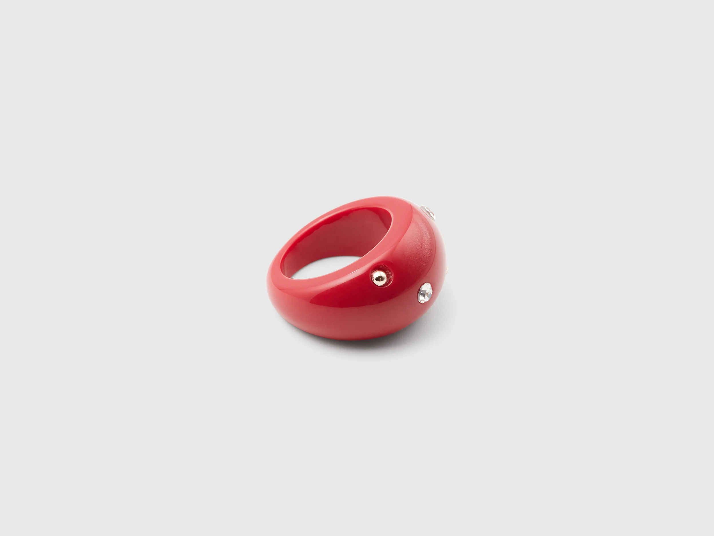 Anello mattone con strass e borchie - Image 2
