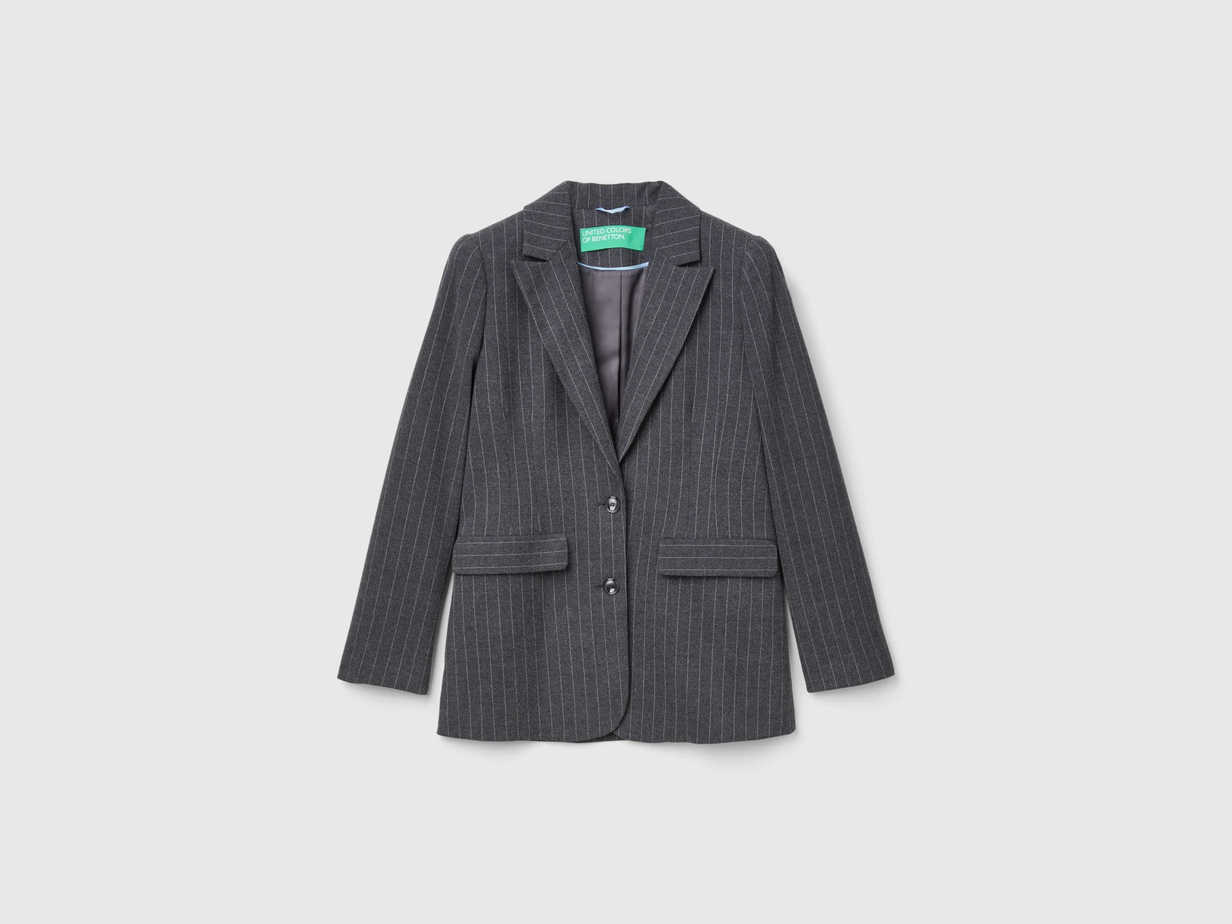 Blazer gessato in misto viscosa