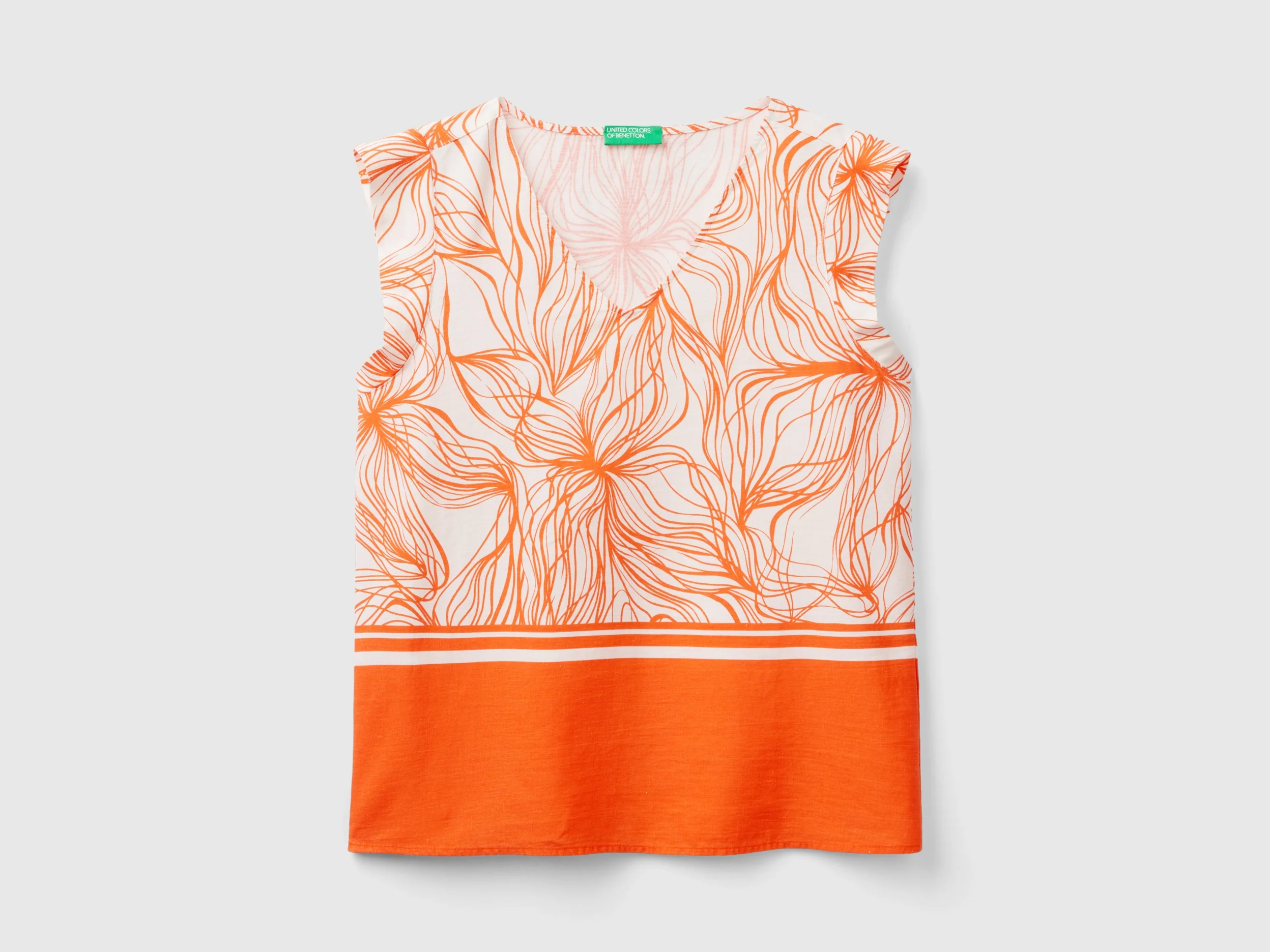 Blusa fantasia in misto viscosa sostenibile