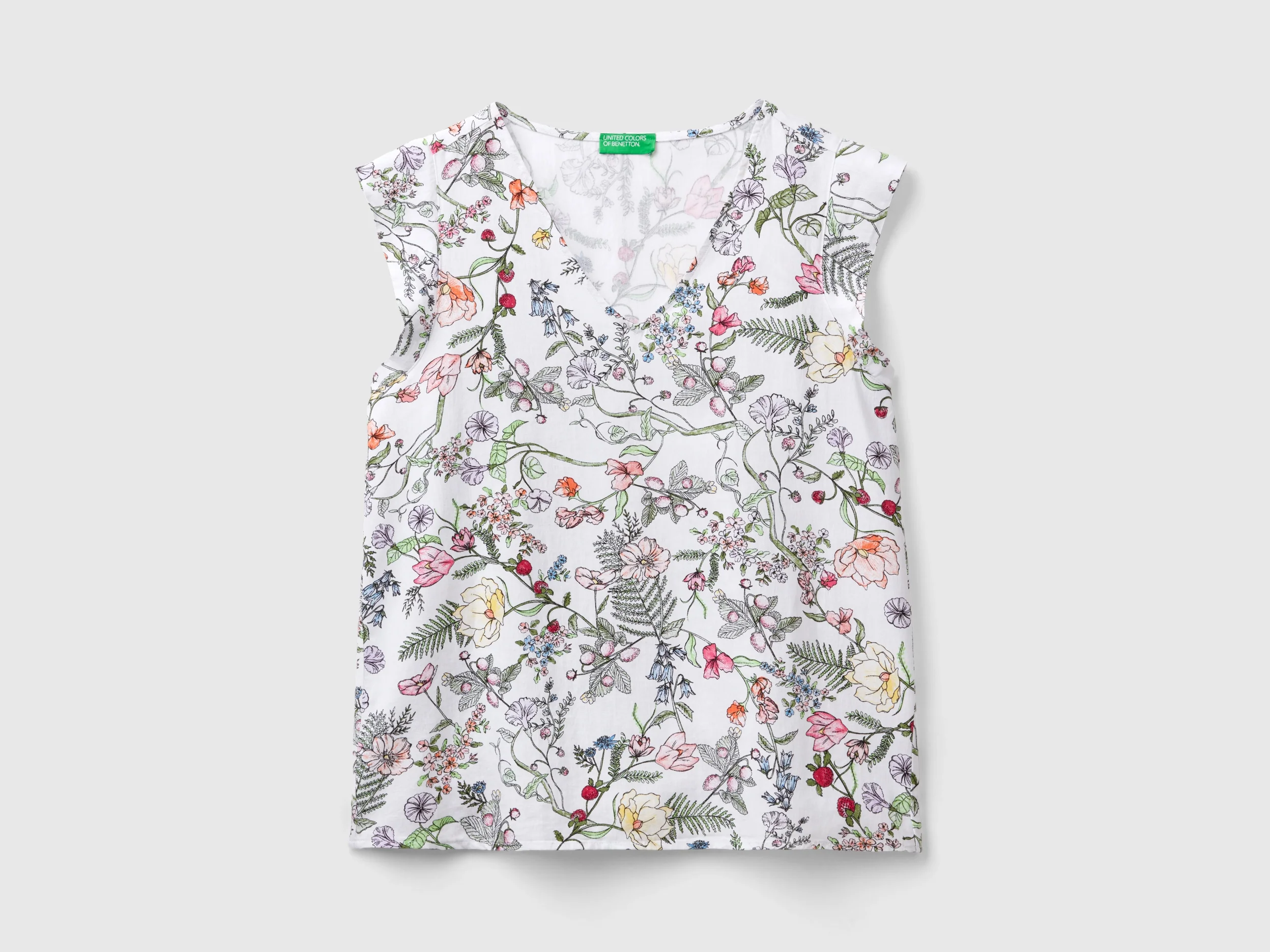 Blusa fantasia in misto viscosa sostenibile