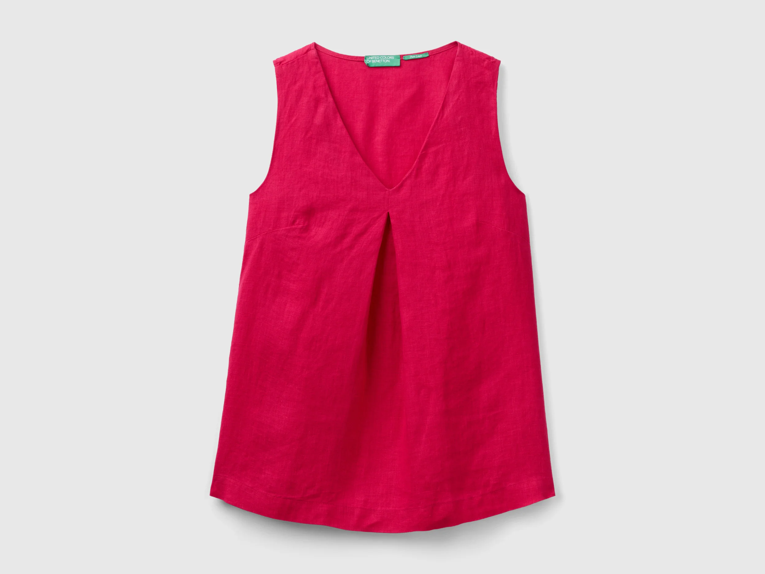 Blusa smanicata in puro lino