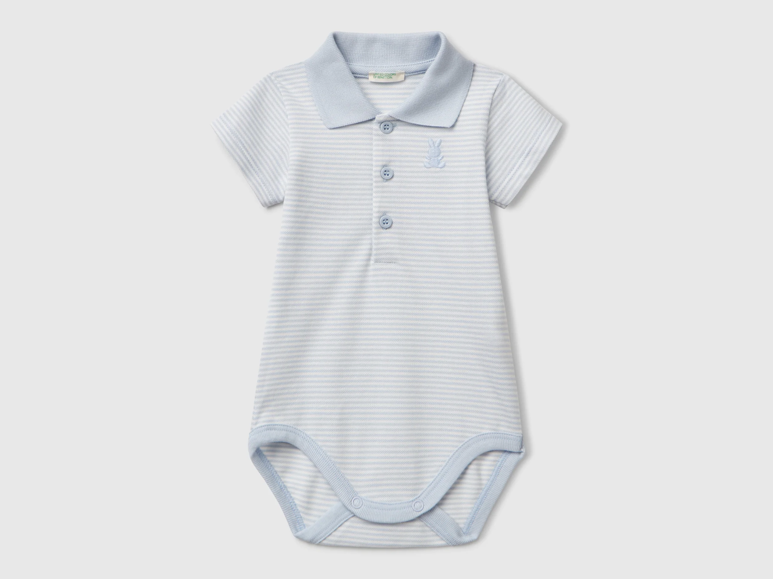Body a polo in cotone elasticizzato