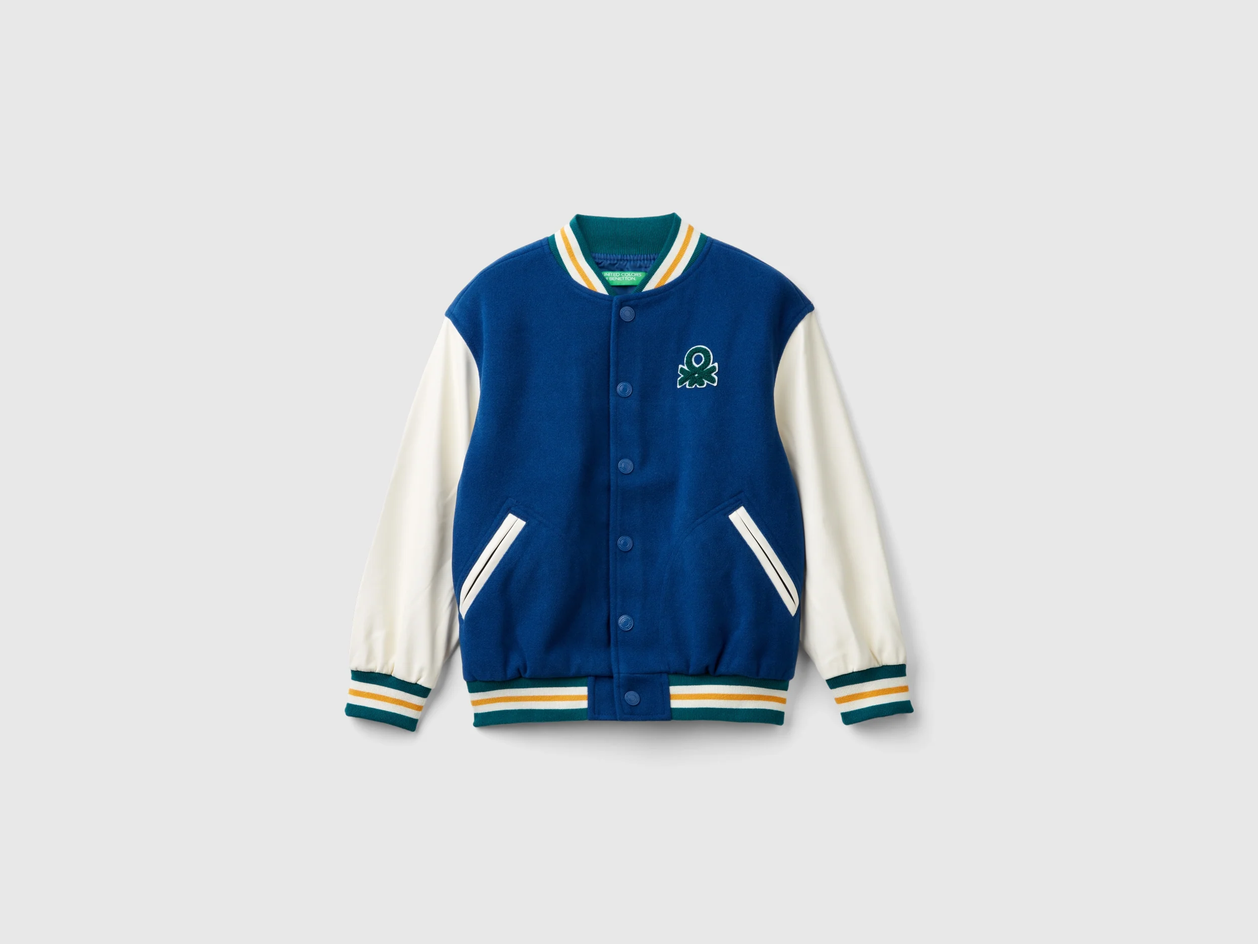 Bomber in misto lana con ricamo sul retro