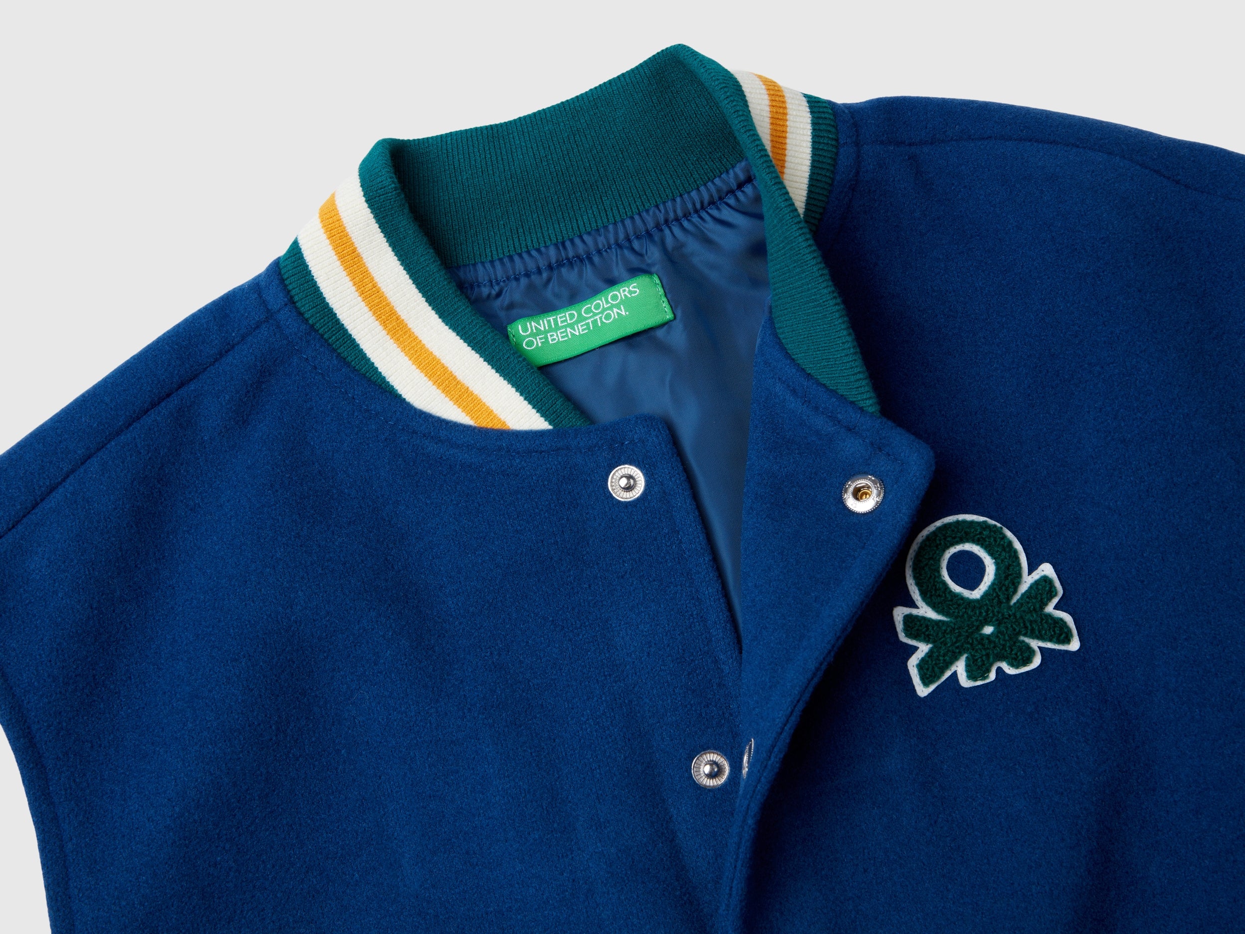 Bomber in misto lana con ricamo sul retro - Image 3