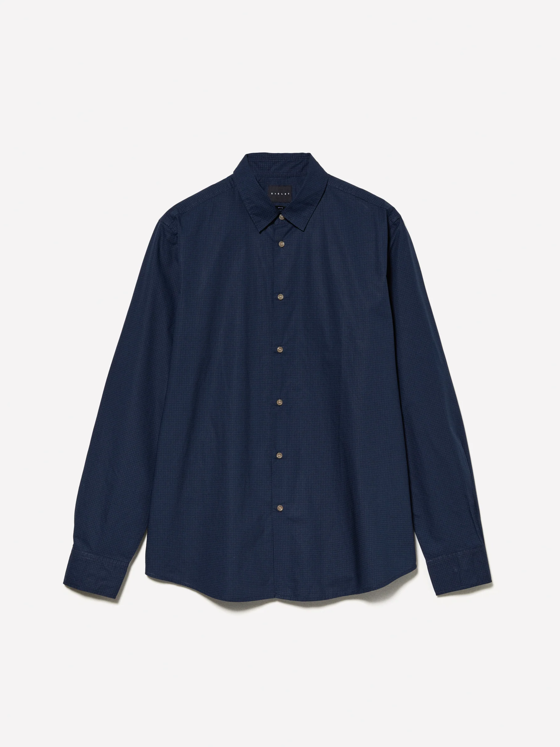 Camicia blu stampata 100% cotone bio