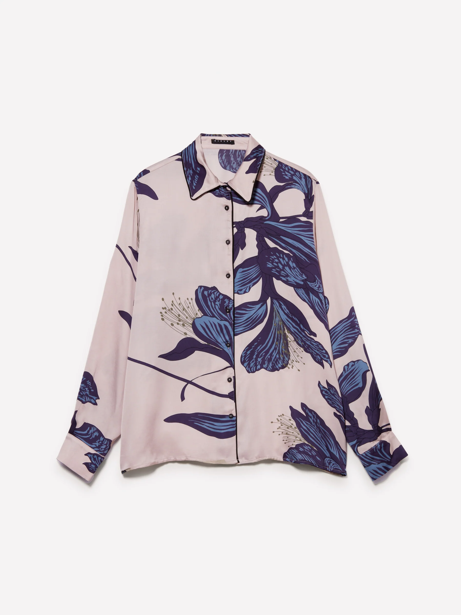 Camicia cipria in satin stampato