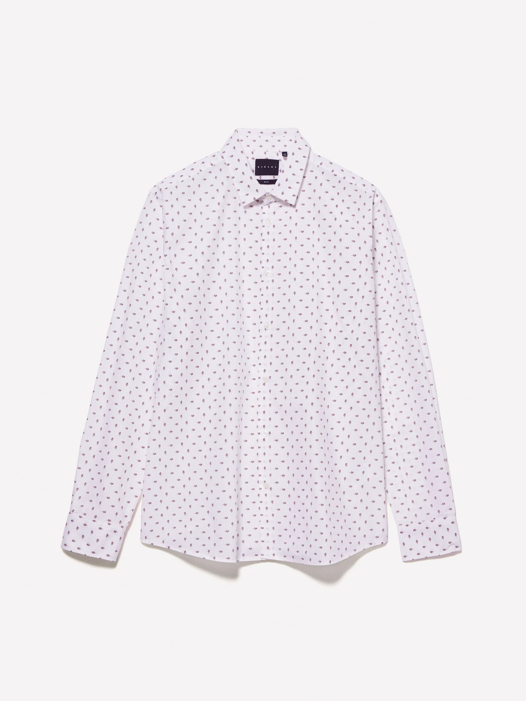 Camicia con fiorellini in 100% cotone bio
