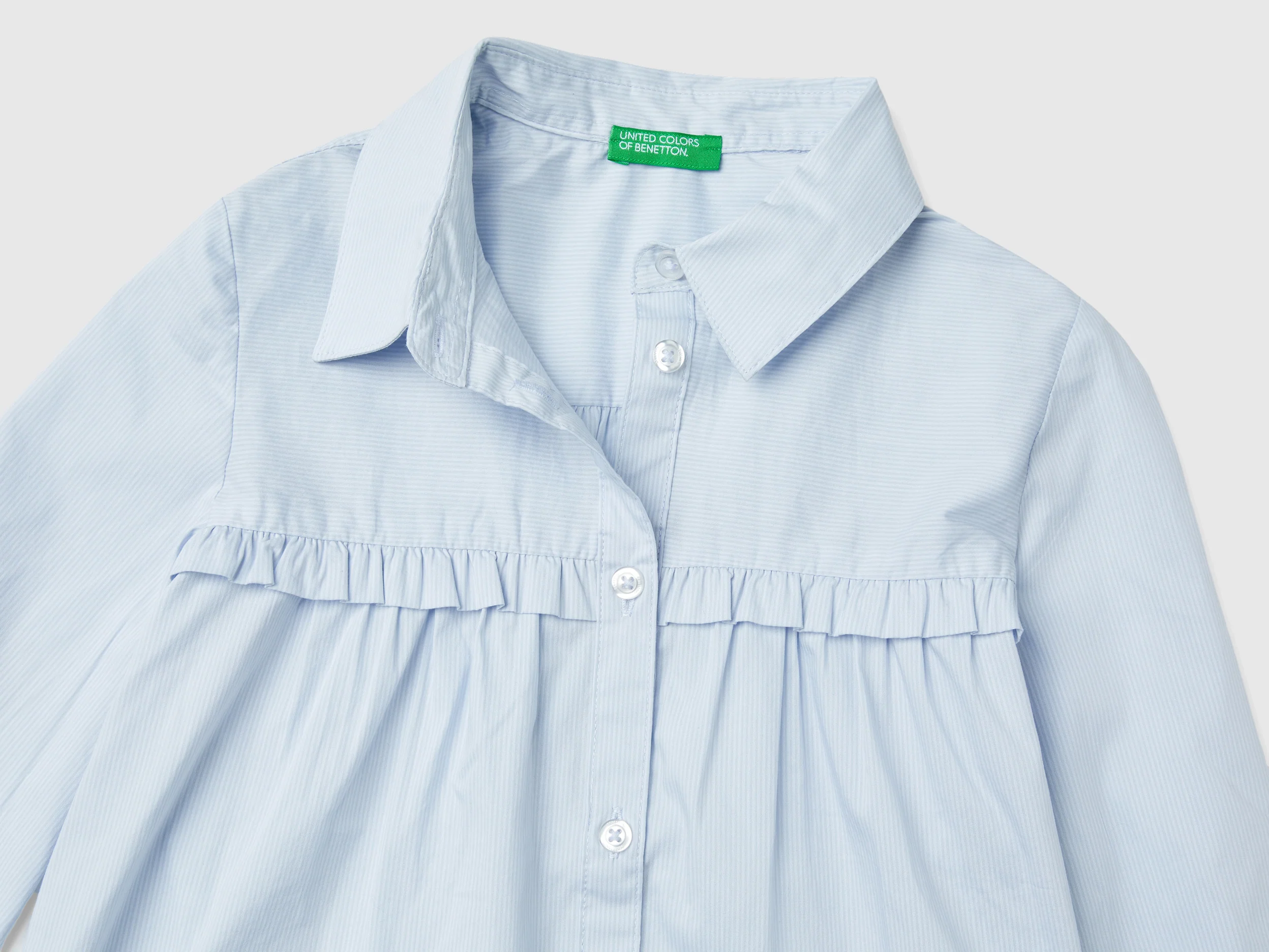 Camicia con rouches sul carré - Image 3