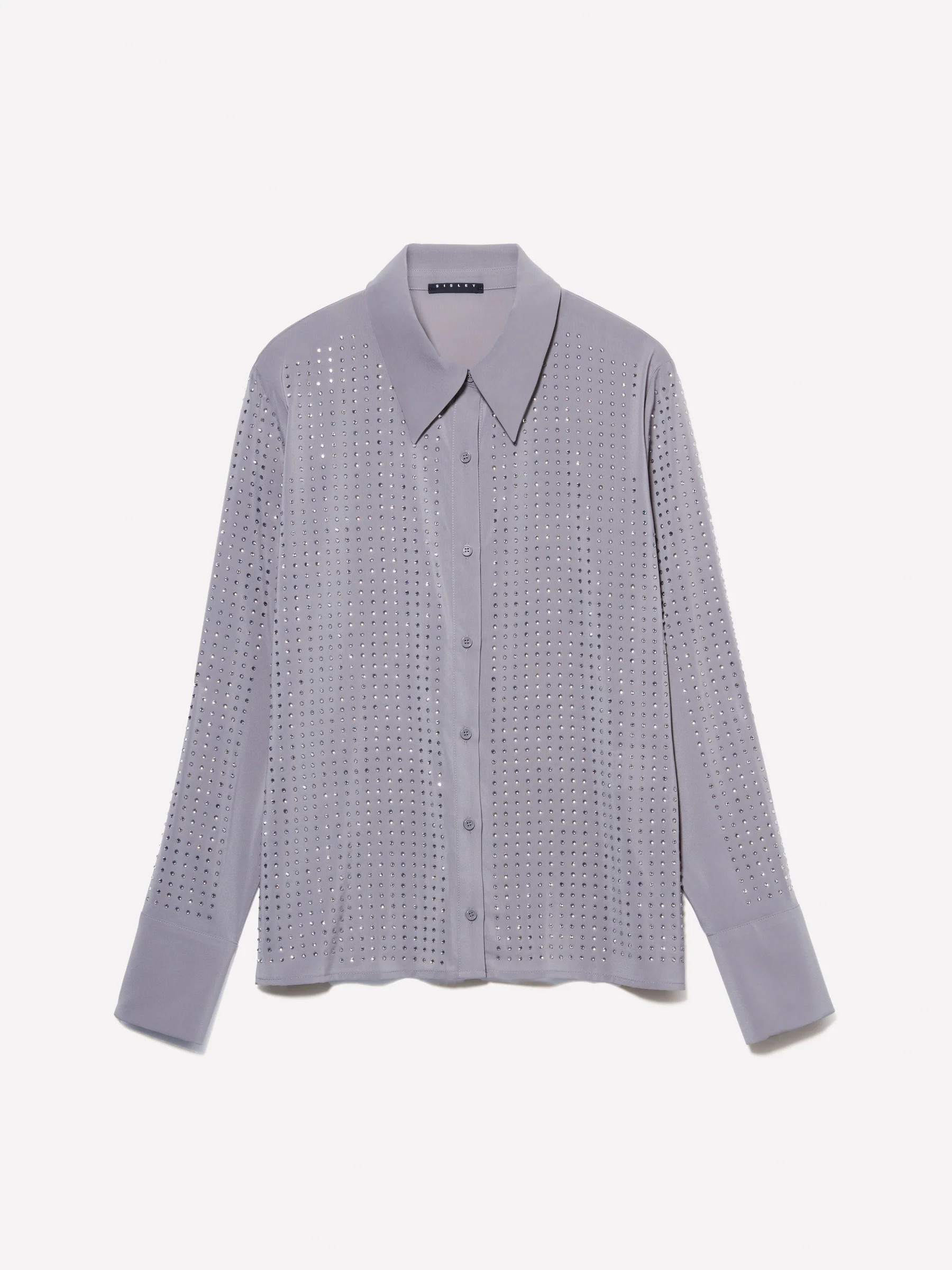 Camicia in tulle con strass