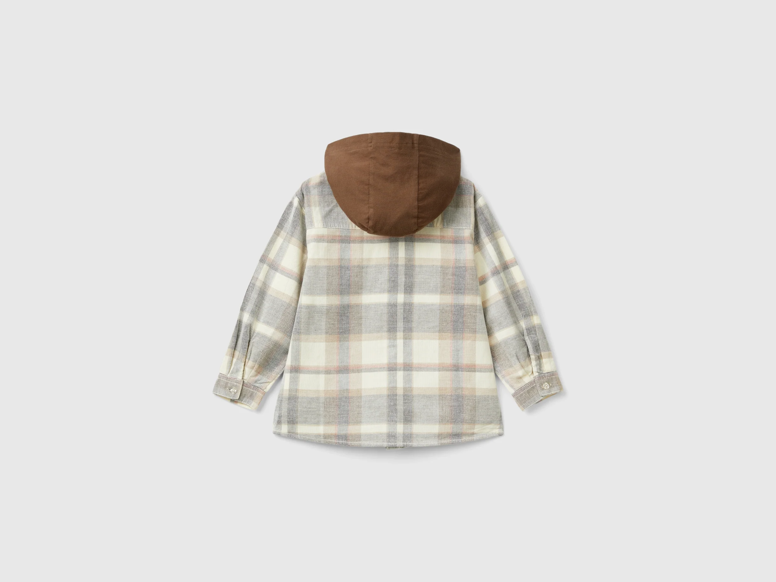 Camicia tartan con cappuccio in velluto - Image 2
