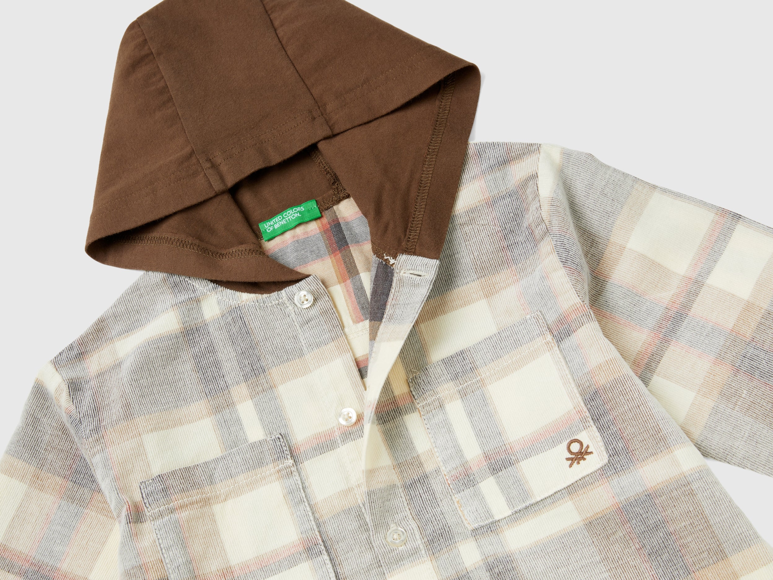 Camicia tartan con cappuccio in velluto - Image 3