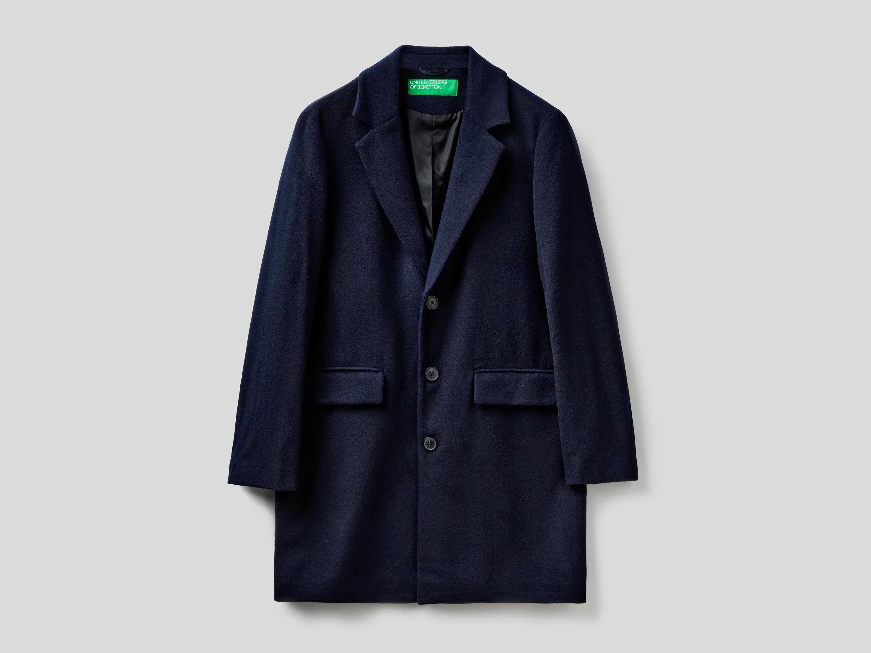 Cappotto foderato in misto lana