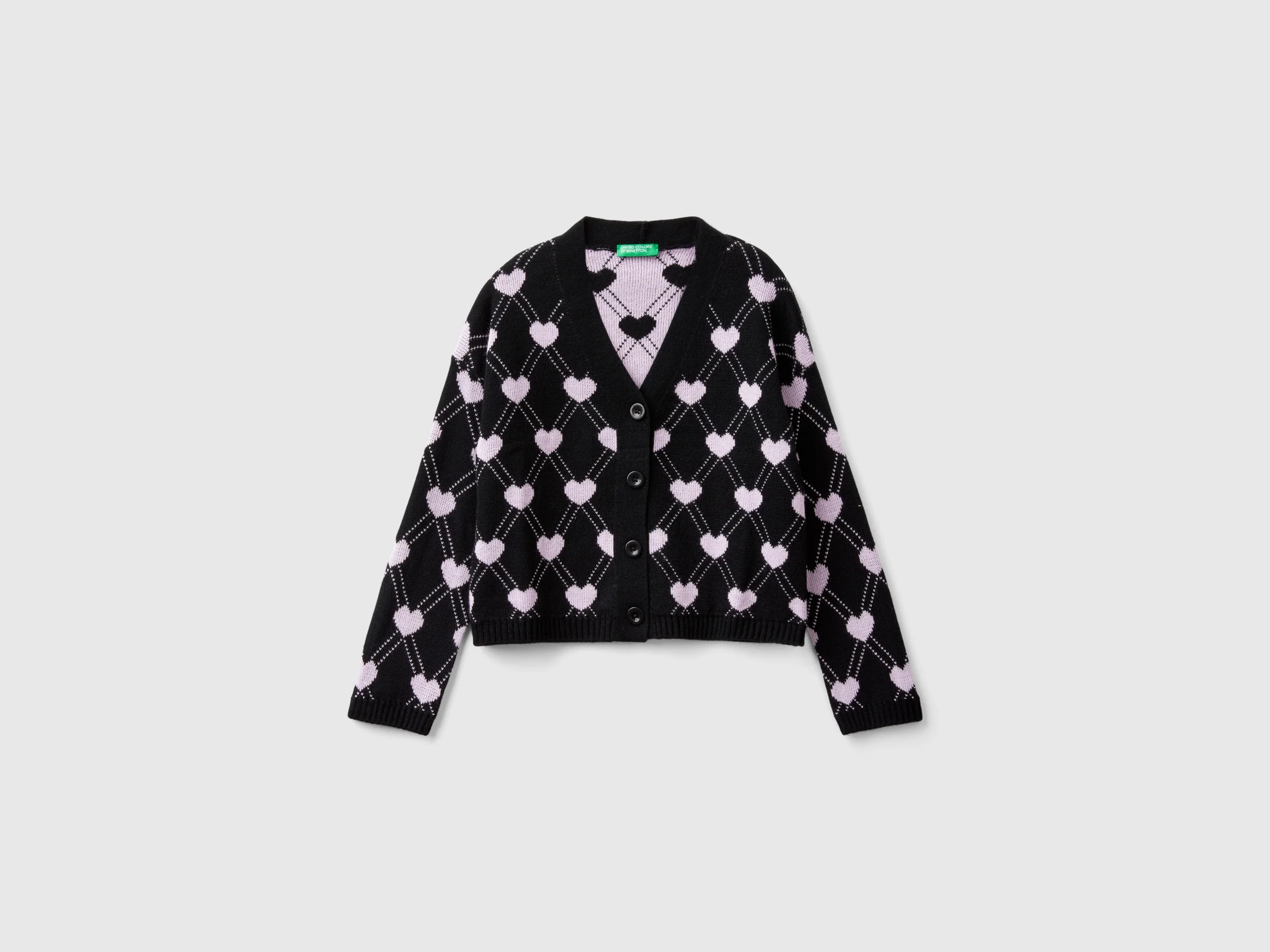 Cardigan con motivo cuori
