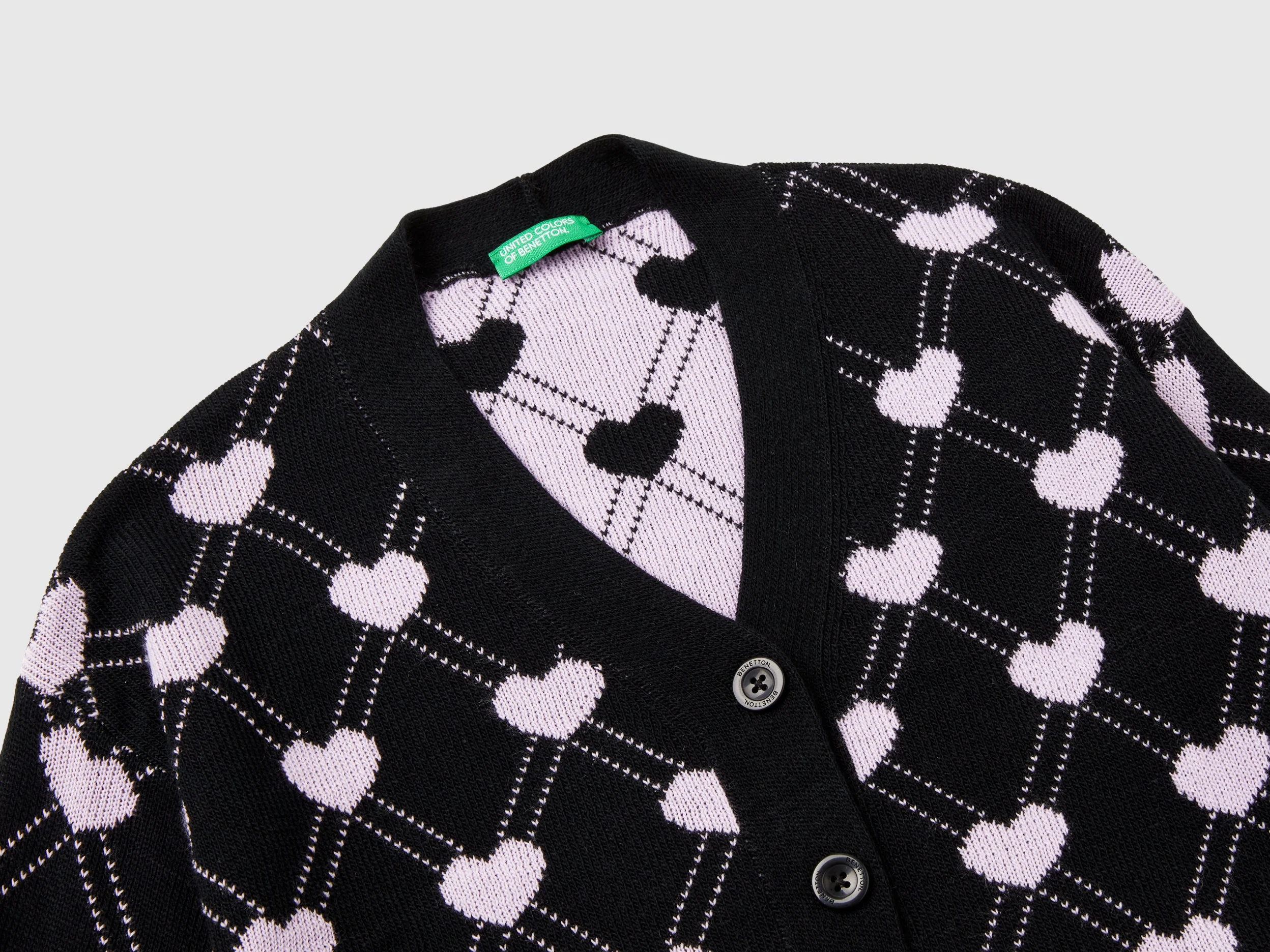 Cardigan con motivo cuori - Image 3