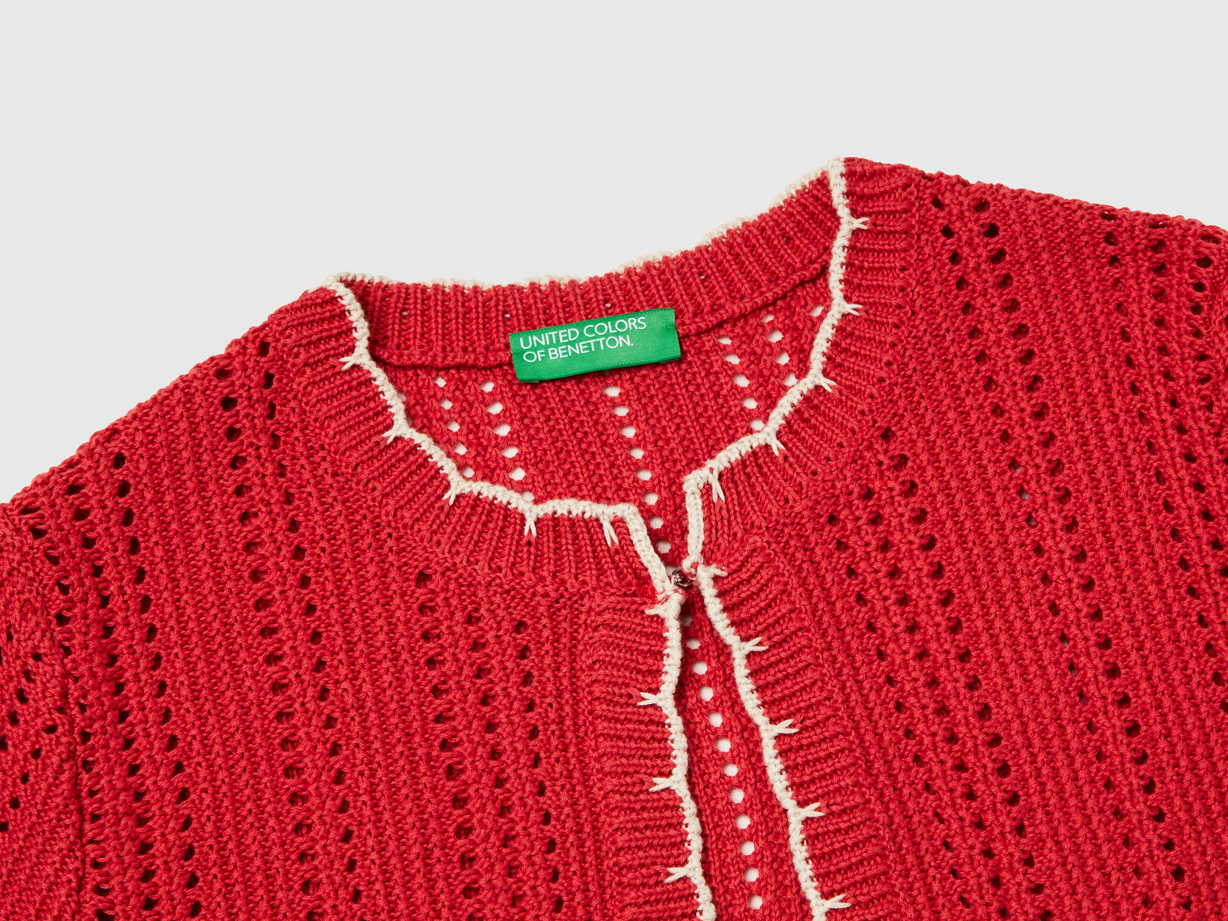Cardigan cropped traforato - Image 3