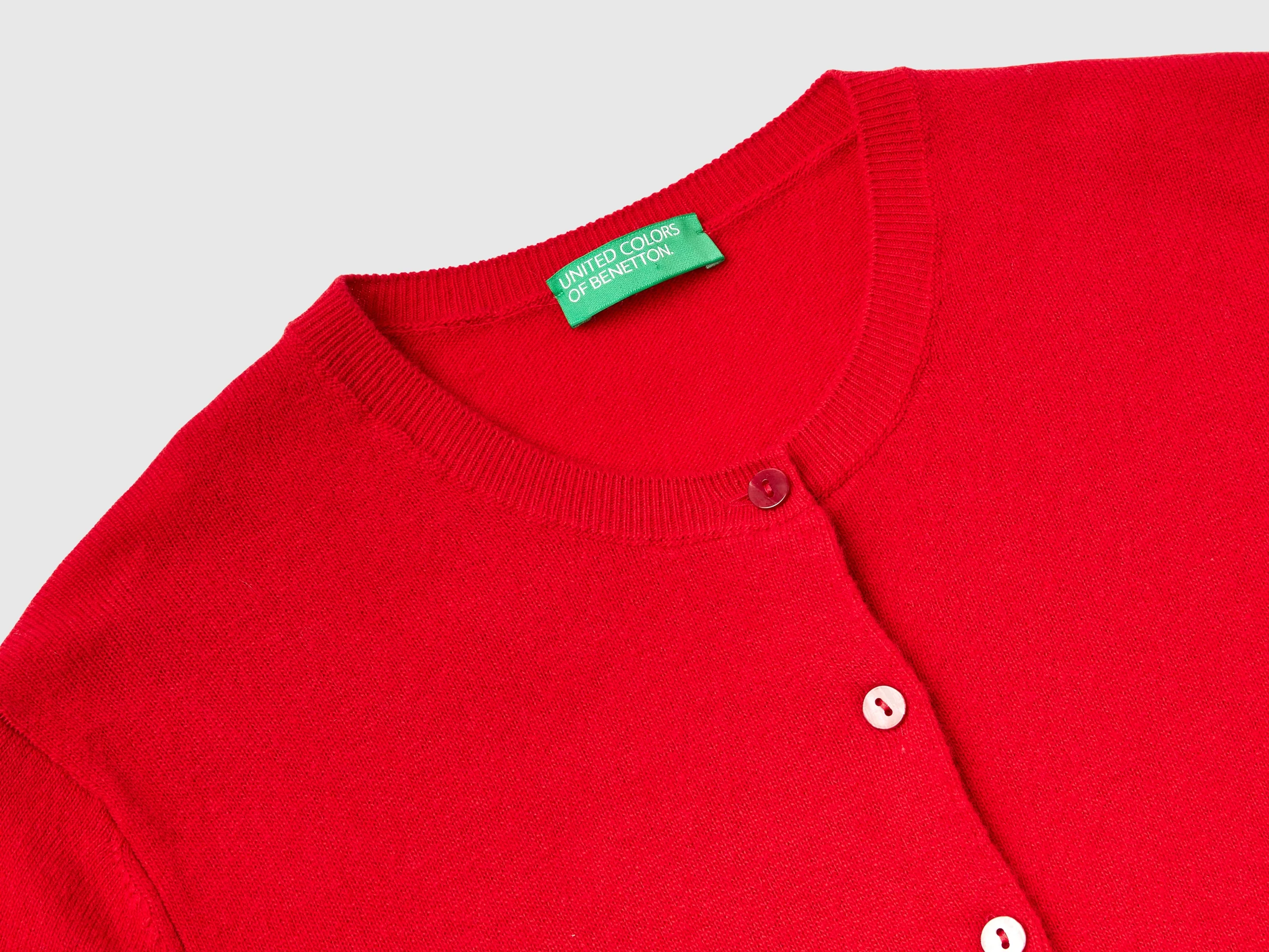 Cardigan girocollo in pura lana Merino - Image 3