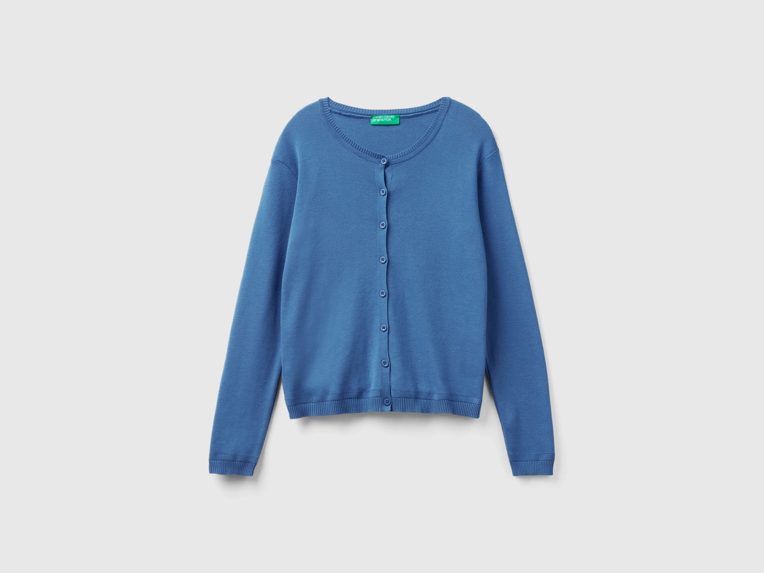 Cardigan girocollo in puro cotone