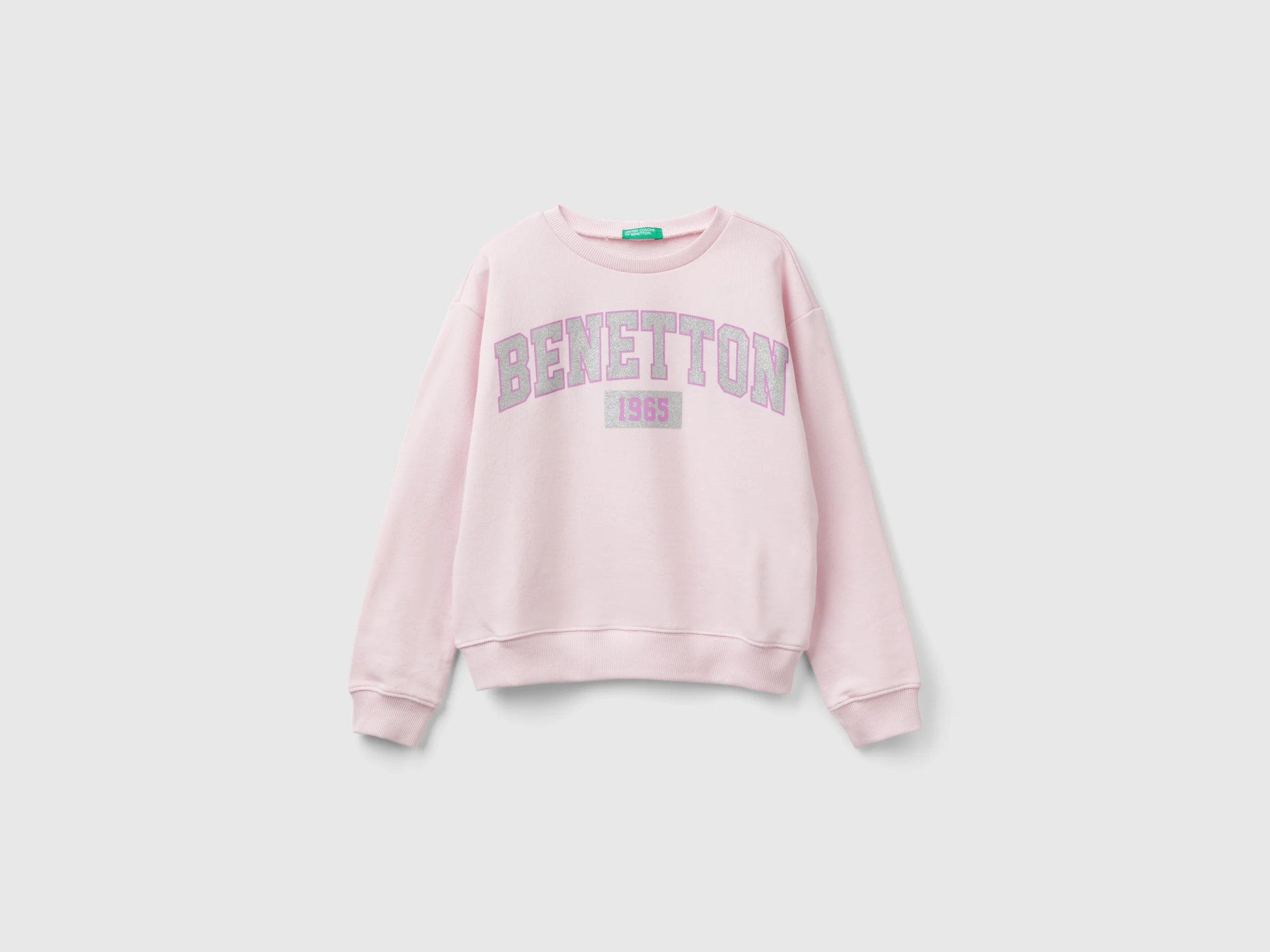 Felpa 100% cotone con logo glitter
