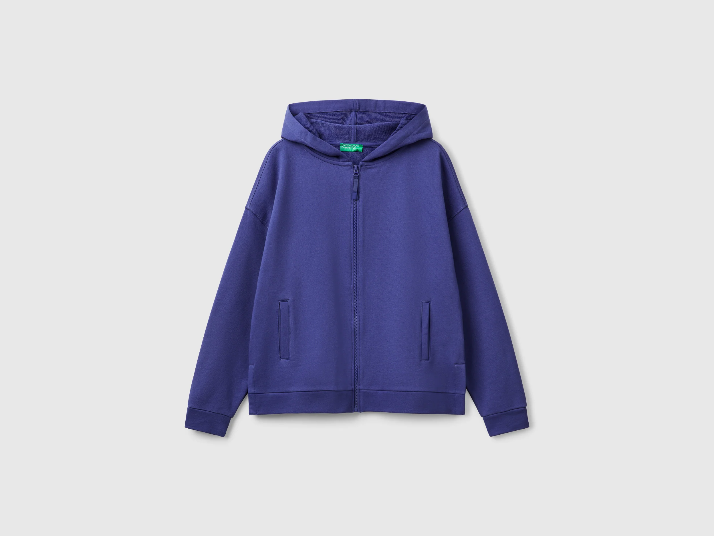 Felpa 100% cotone con zip e cappuccio