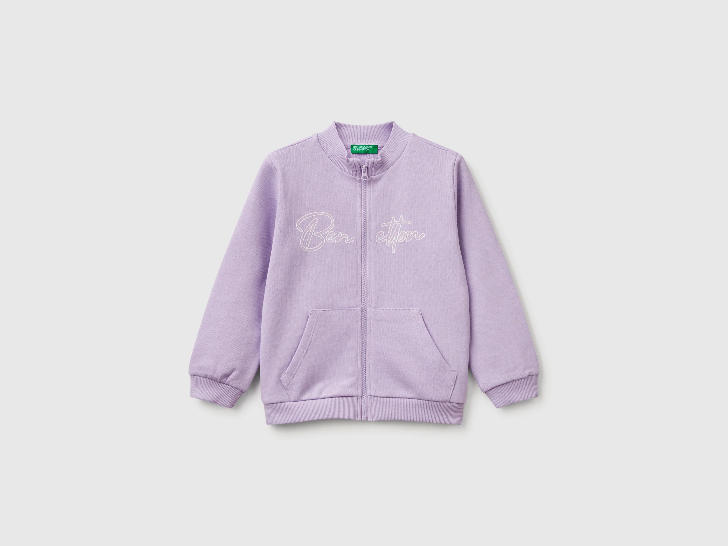 Felpa con zip in cotone