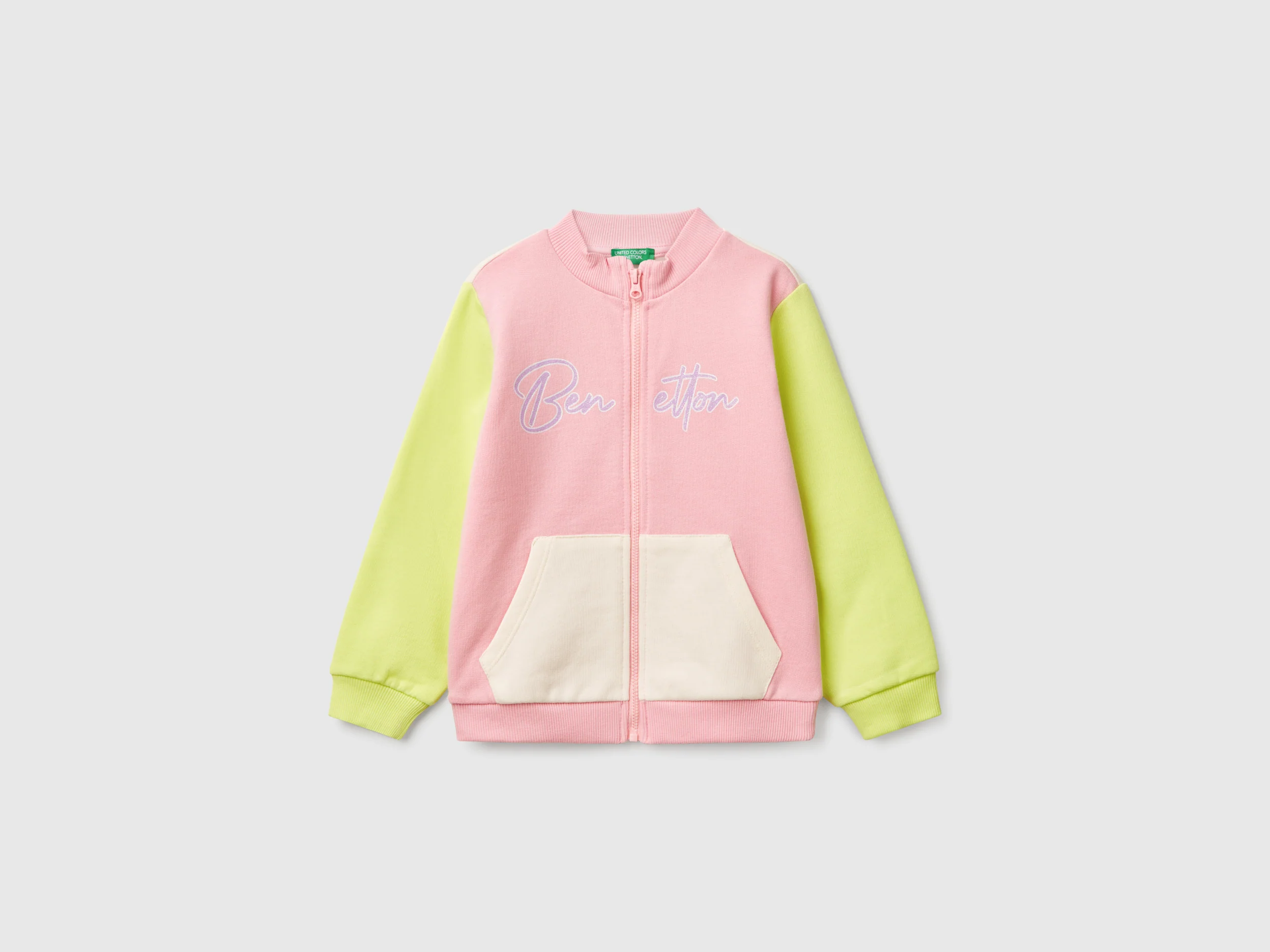 Felpa con zip in cotone