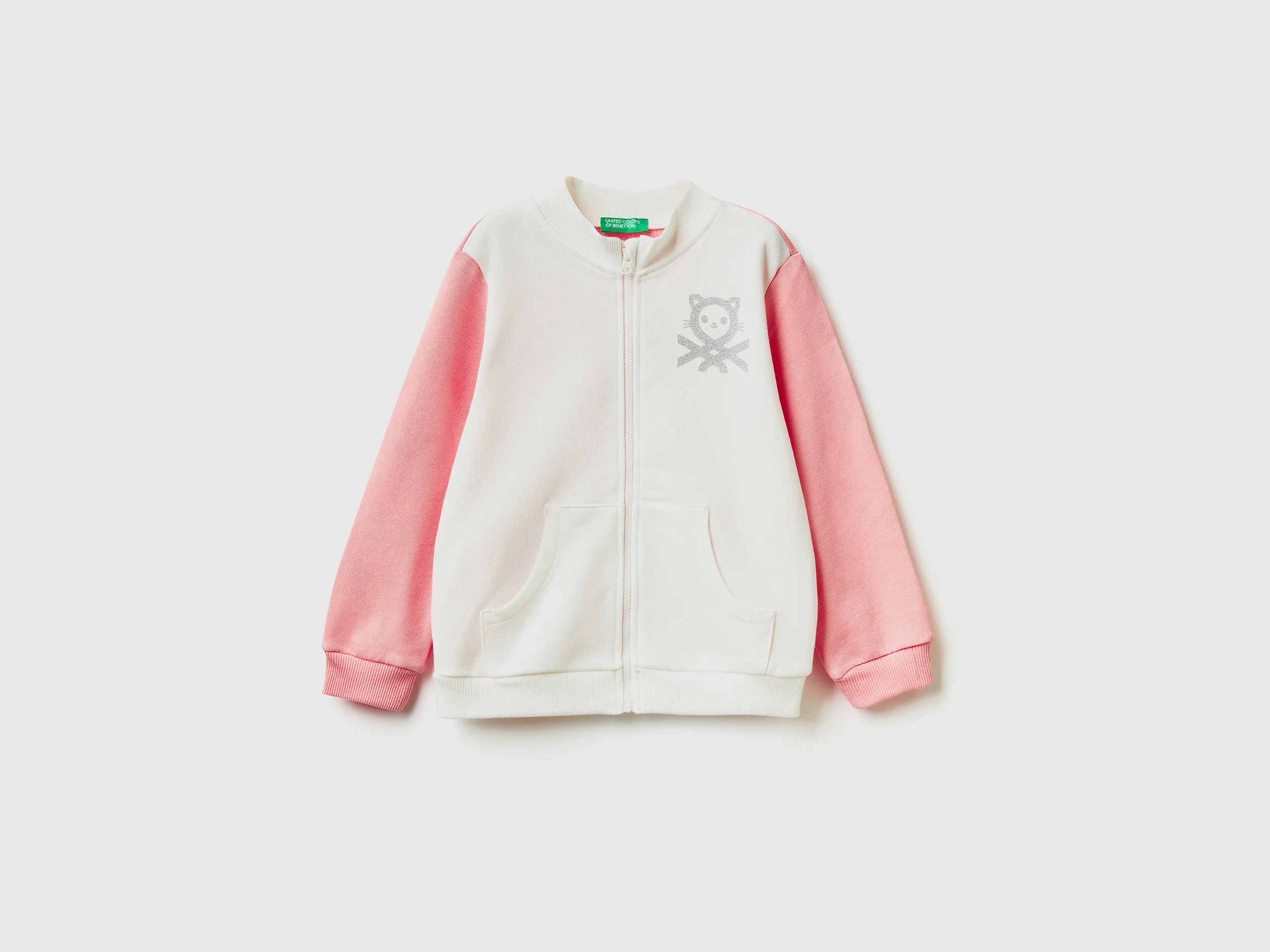 Felpa con zip in cotone bio