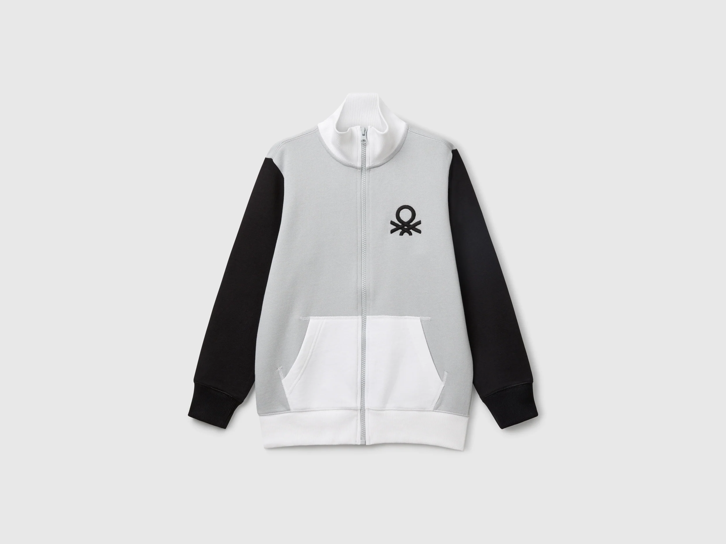 Felpa con zip in puro cotone