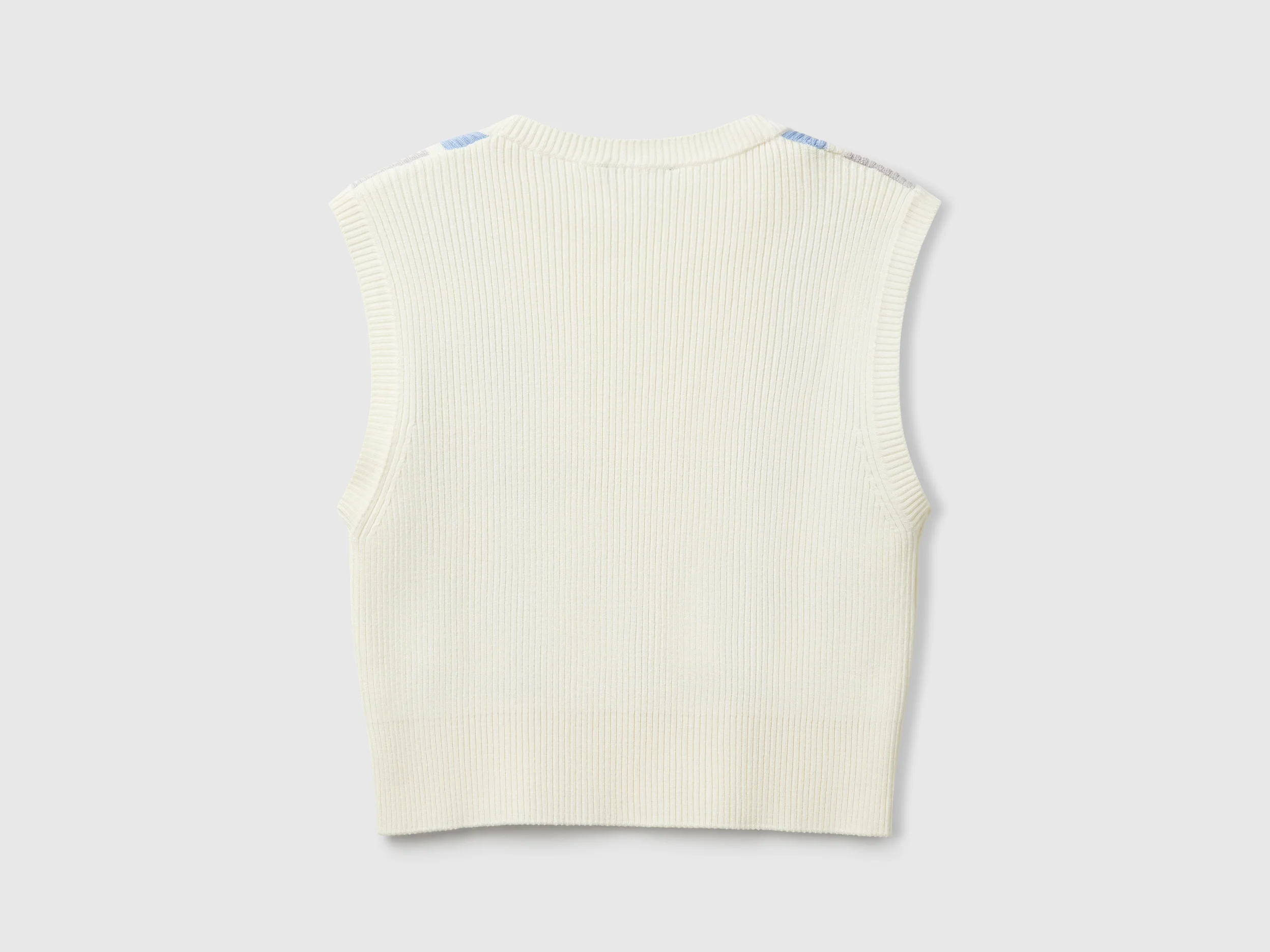 Gilet cropped con intarsio rombi - Image 2