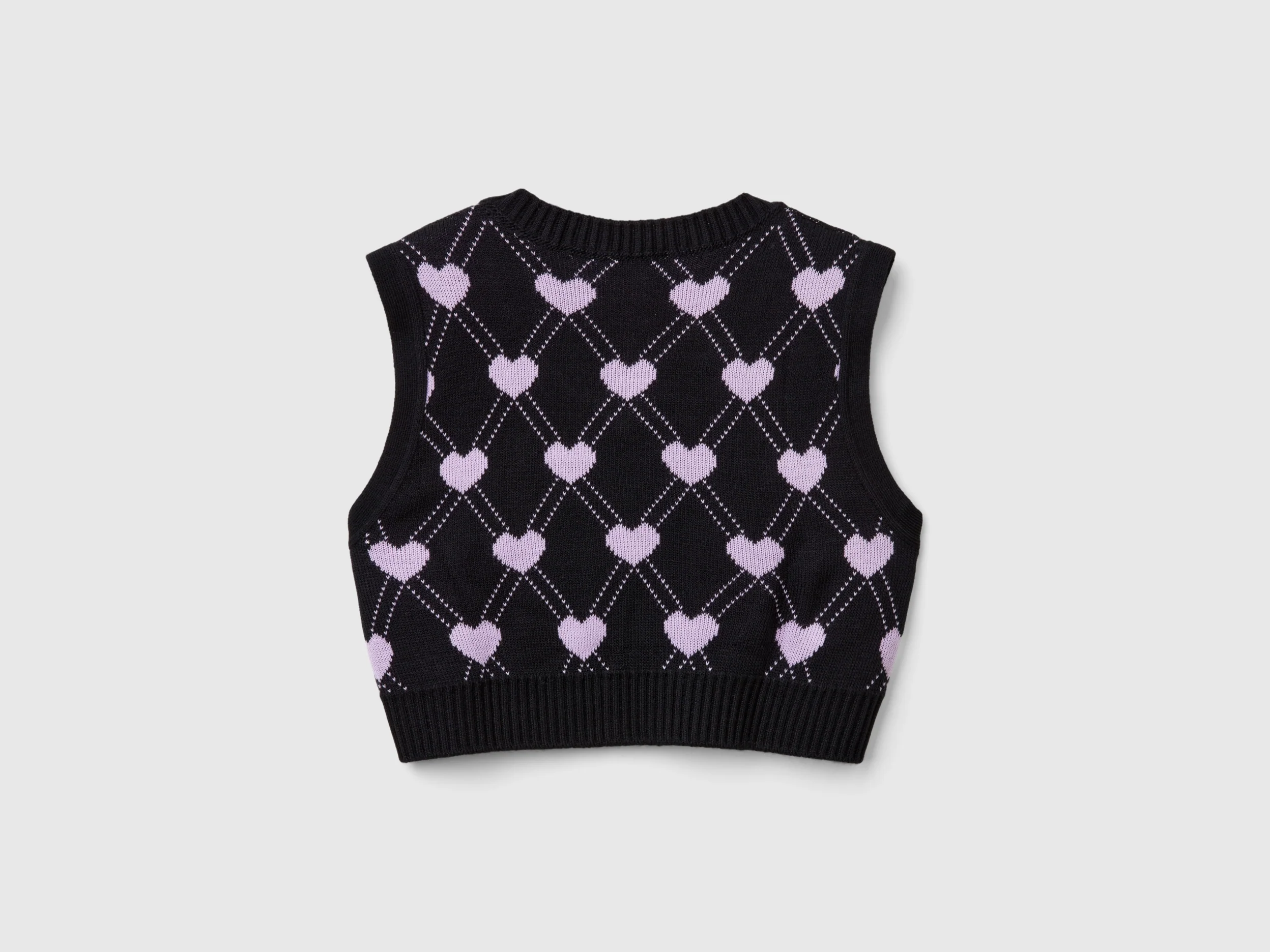 Gilet cropped con motivo cuori - Image 2