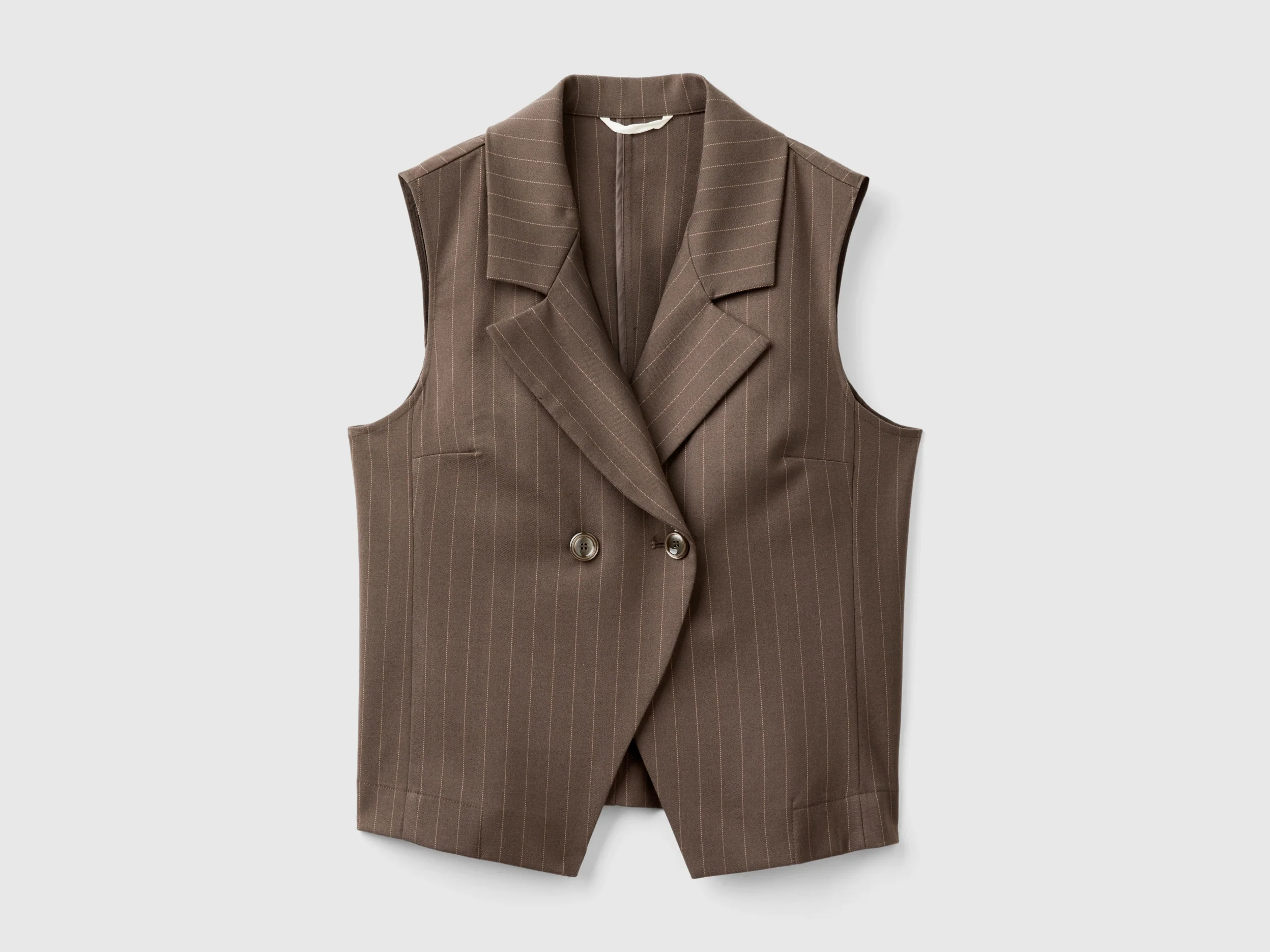 Gilet gessato doppiopetto