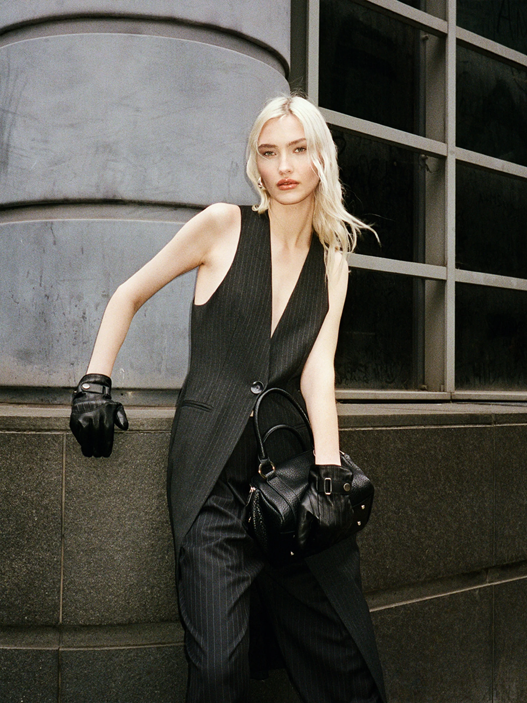 Gilet lungo gessato - Image 2