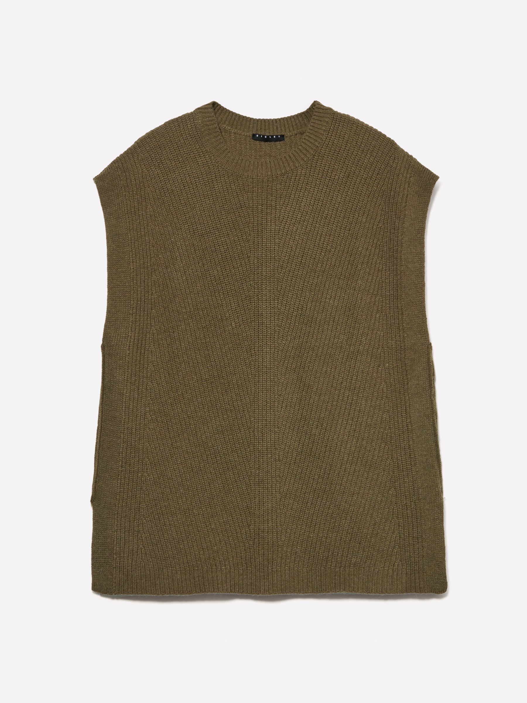 Gilet verde oliva in maglia