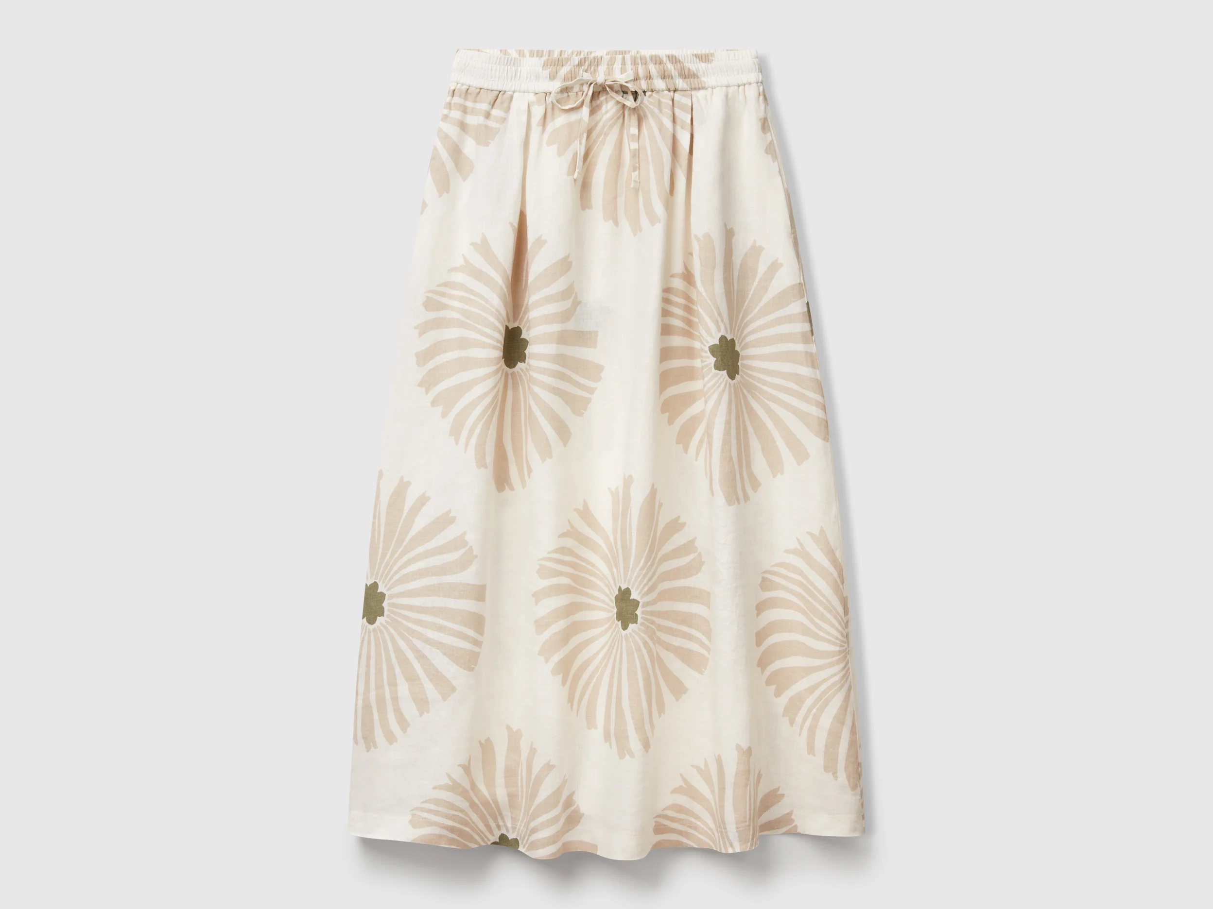 Gonna midi con stampa fiori