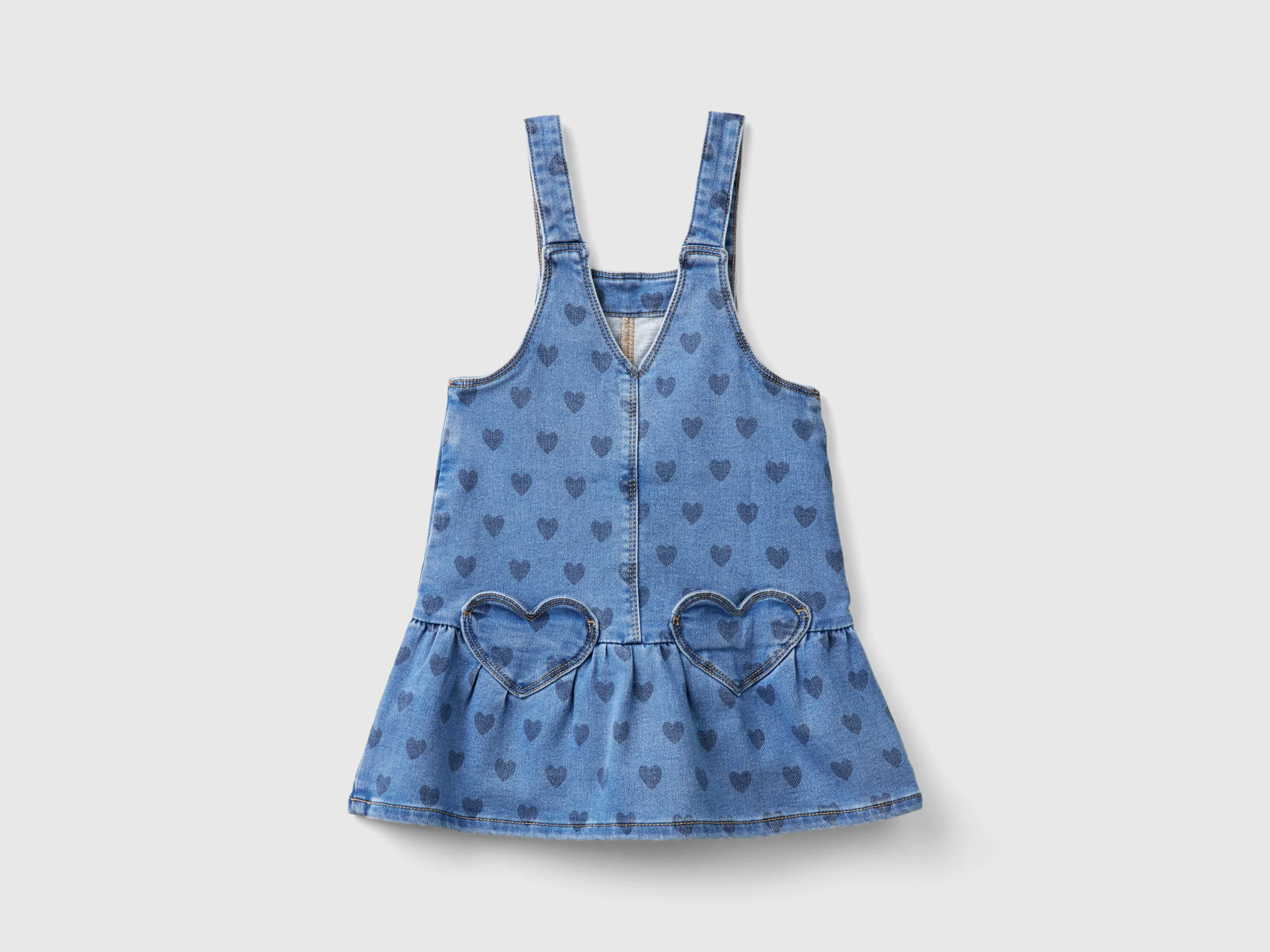 Gonna salopette di jeans con cuori - Image 2