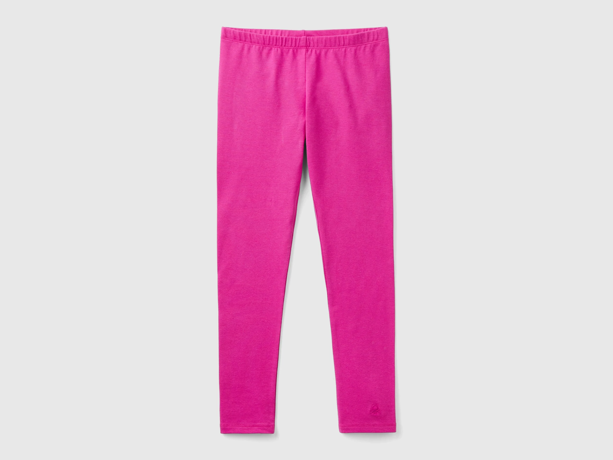 Leggings in cotone stretch con logo
