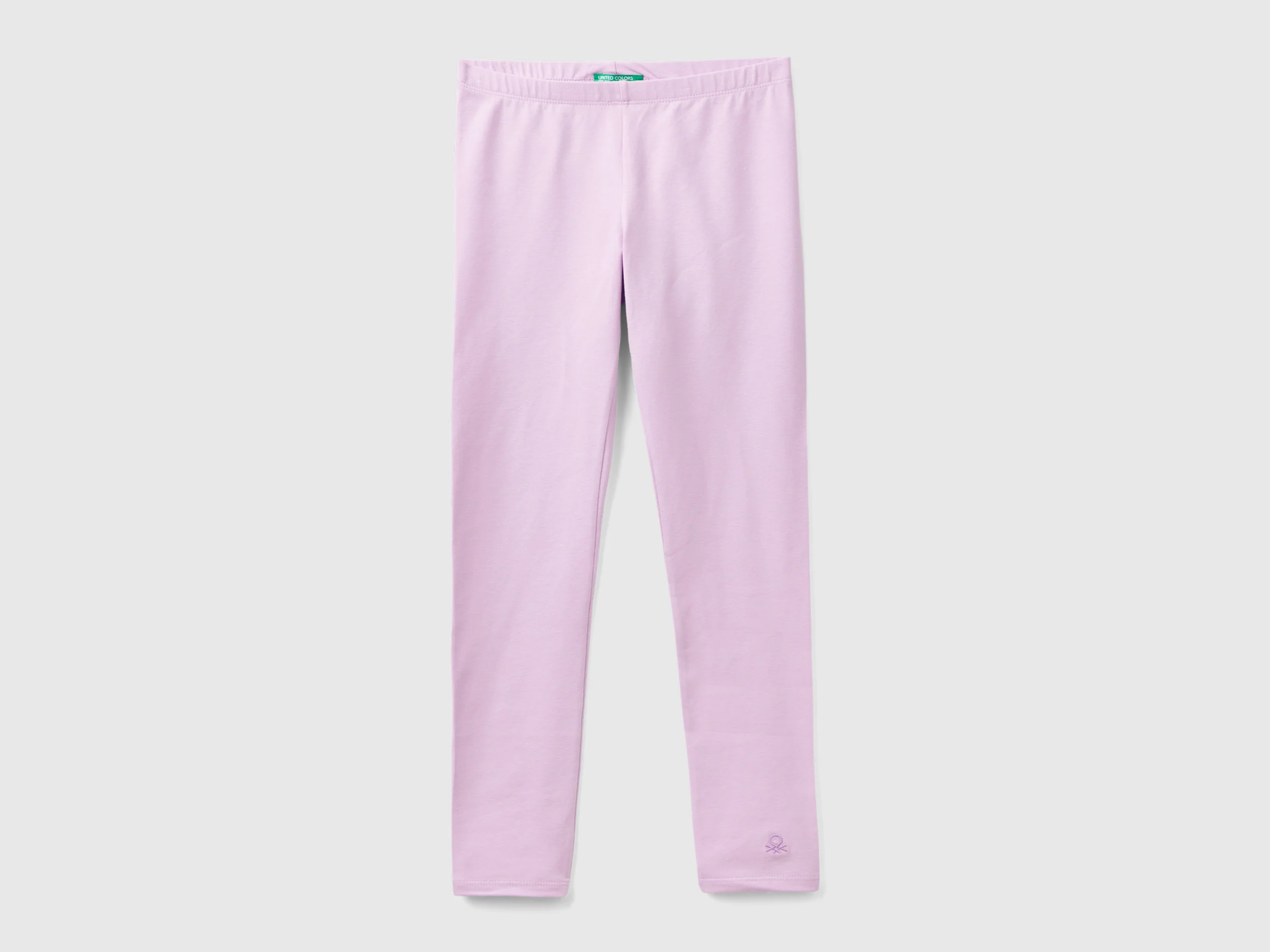 Leggings in cotone stretch con logo
