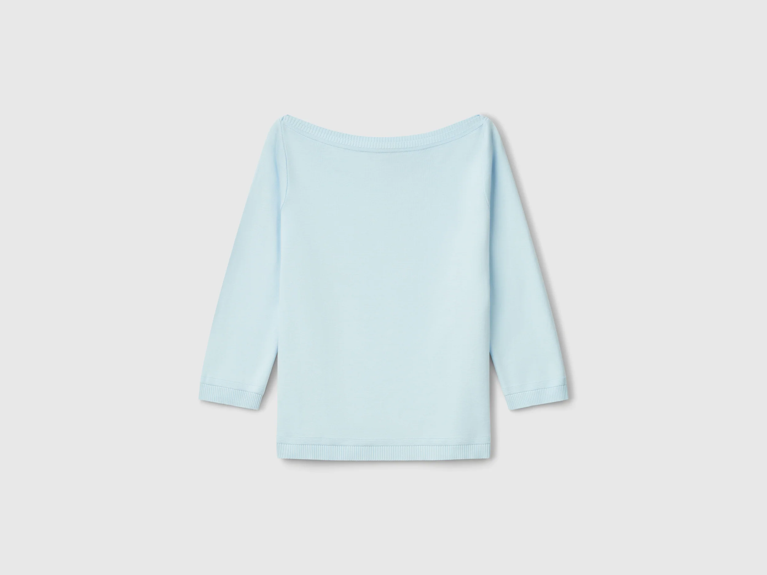 Maglia 100% cotone con scollo a barchetta
