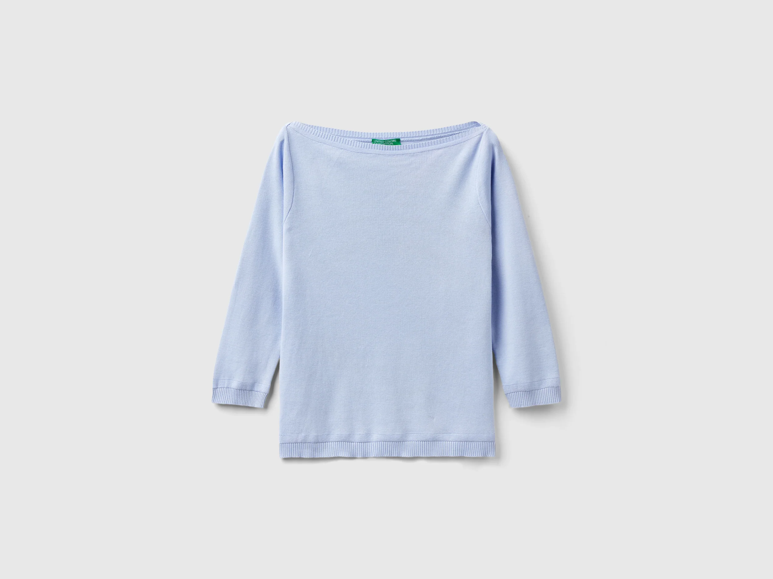 Maglia 100% cotone con scollo a barchetta