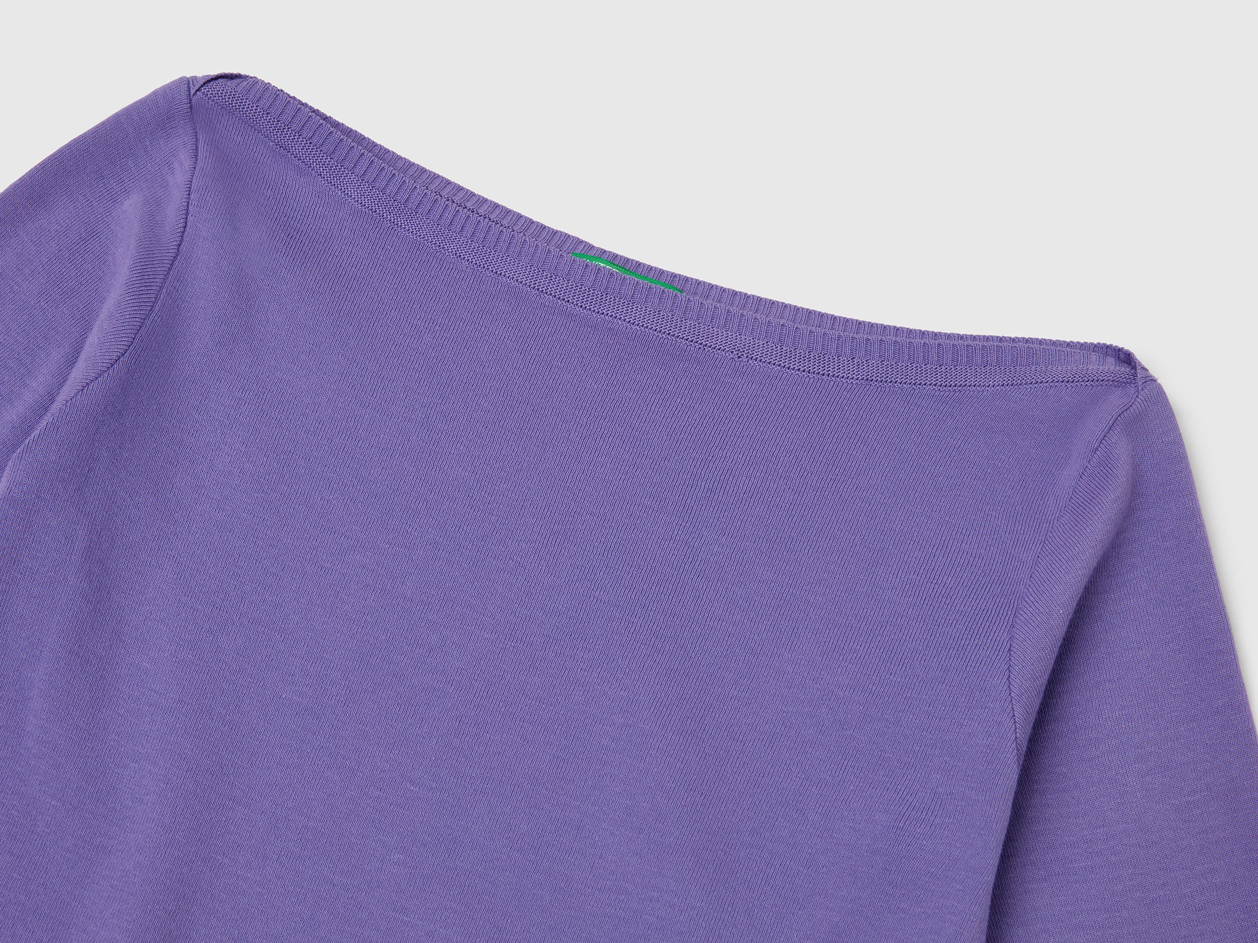 Maglia 100% cotone con scollo a barchetta - Image 3