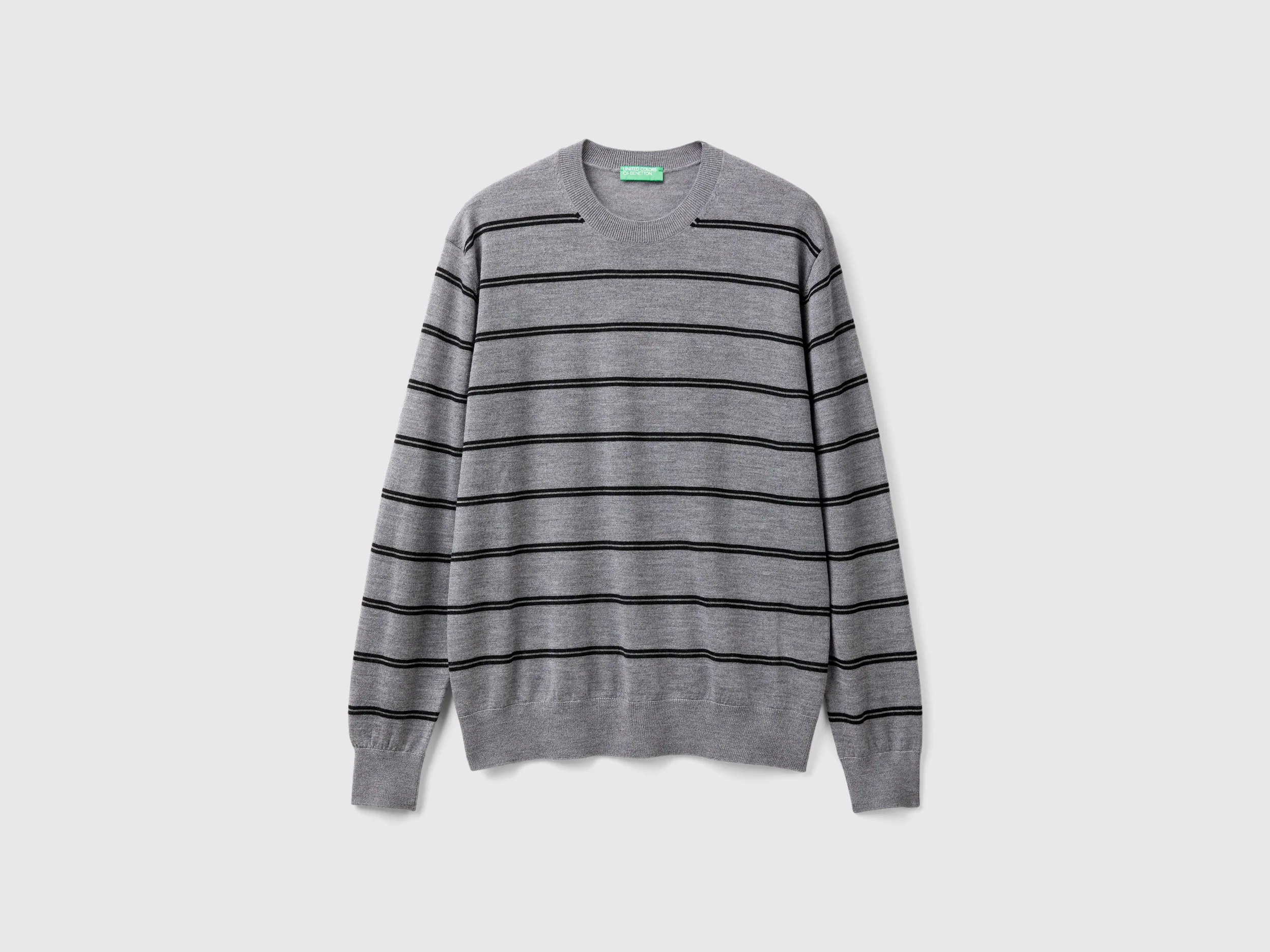 Maglia a righe in pura lana Merino