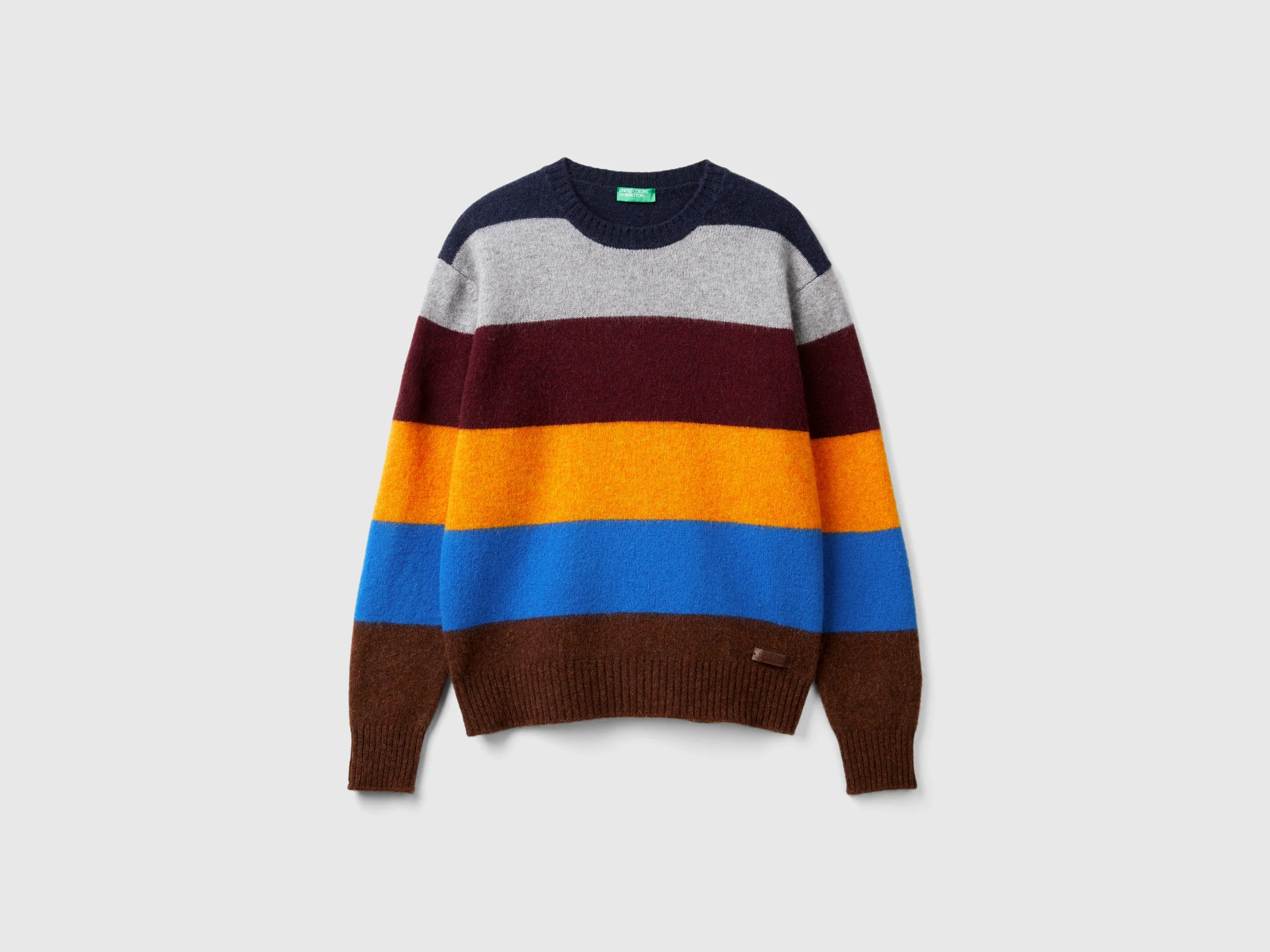 Maglia a righe in pura lana Shetland