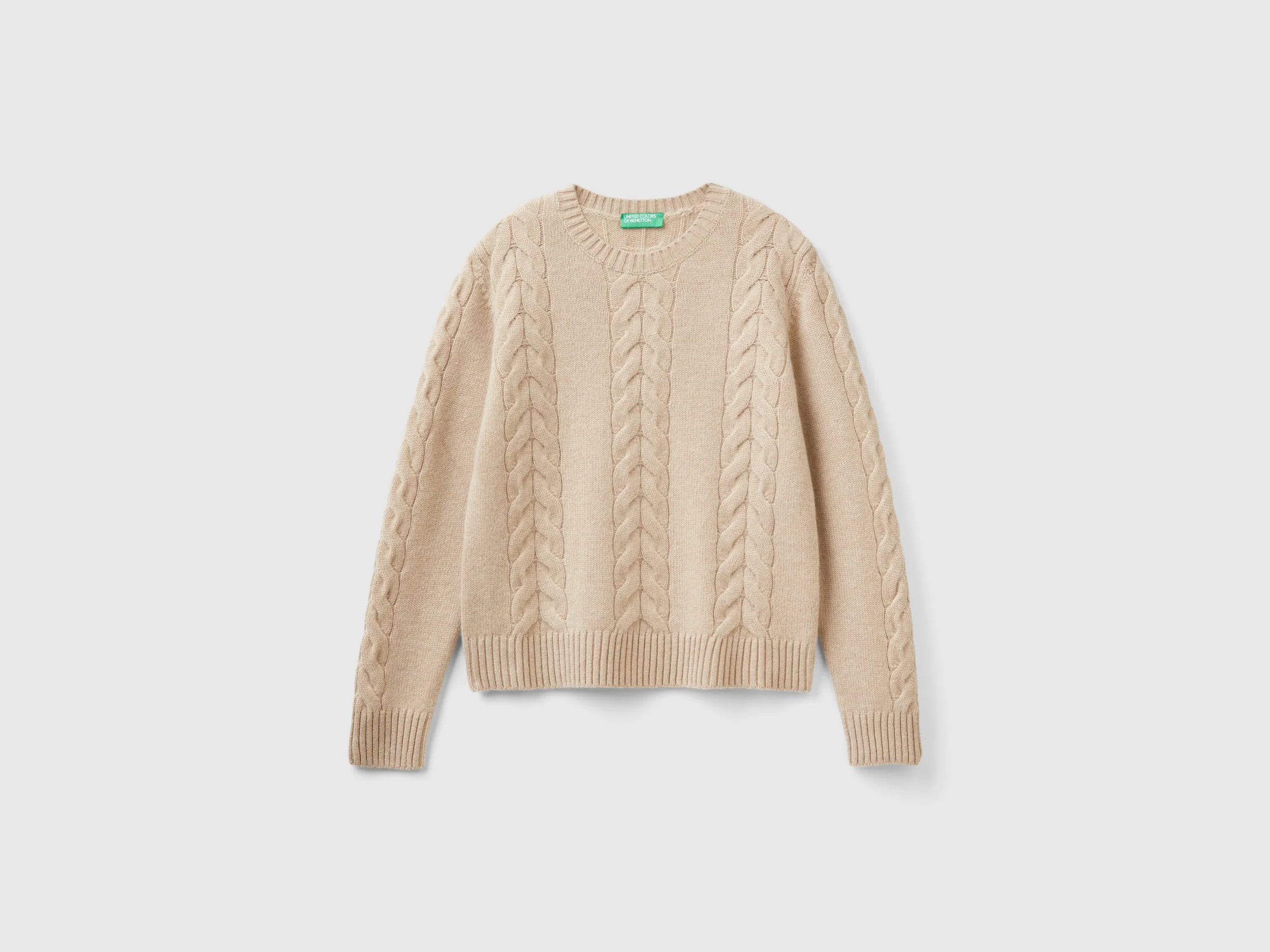 Maglia a trecce in puro cashmere