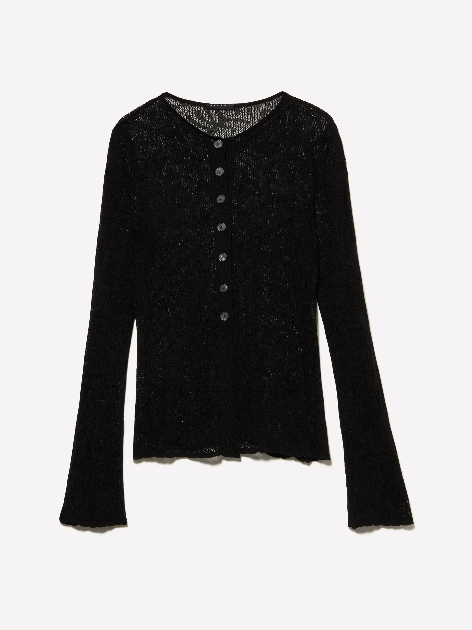 Maglia cardigan traforata