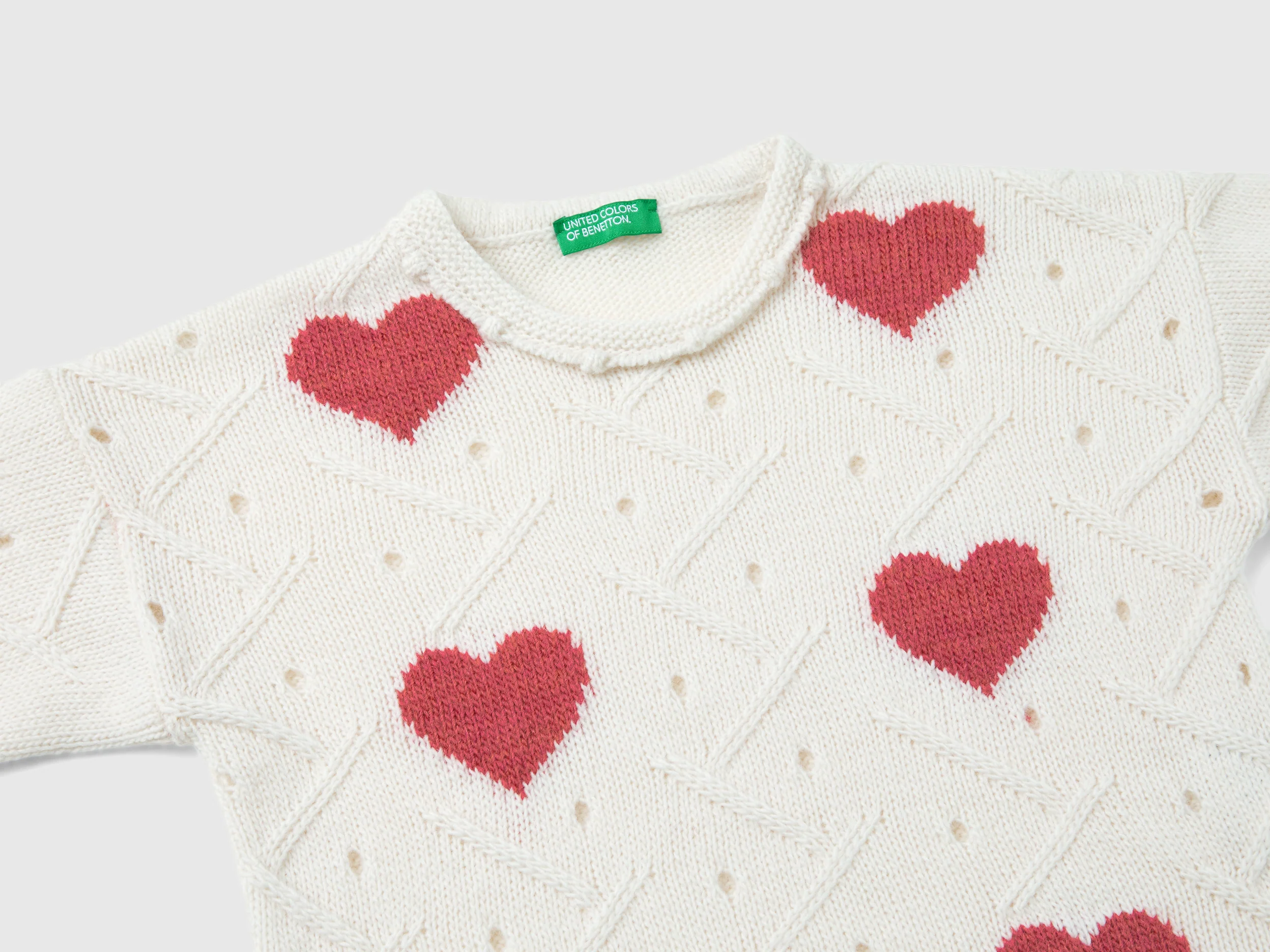 Maglia con intarsio cuori - Image 3