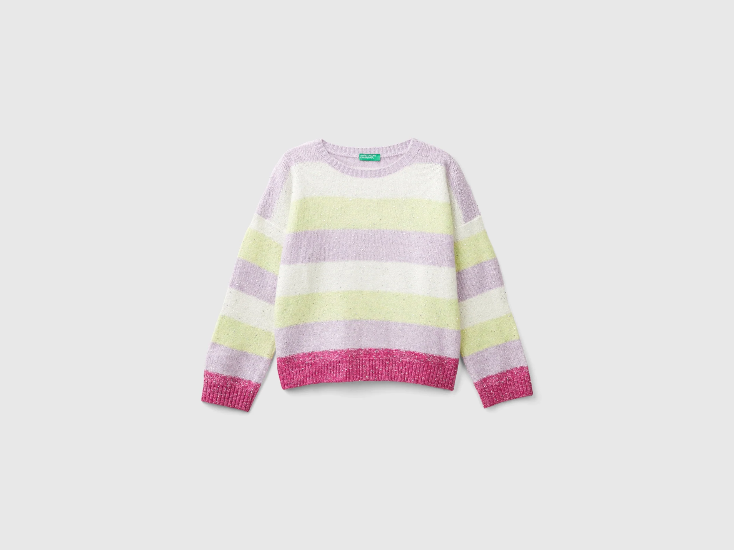 Maglia con tessuto riciclato e paillettes