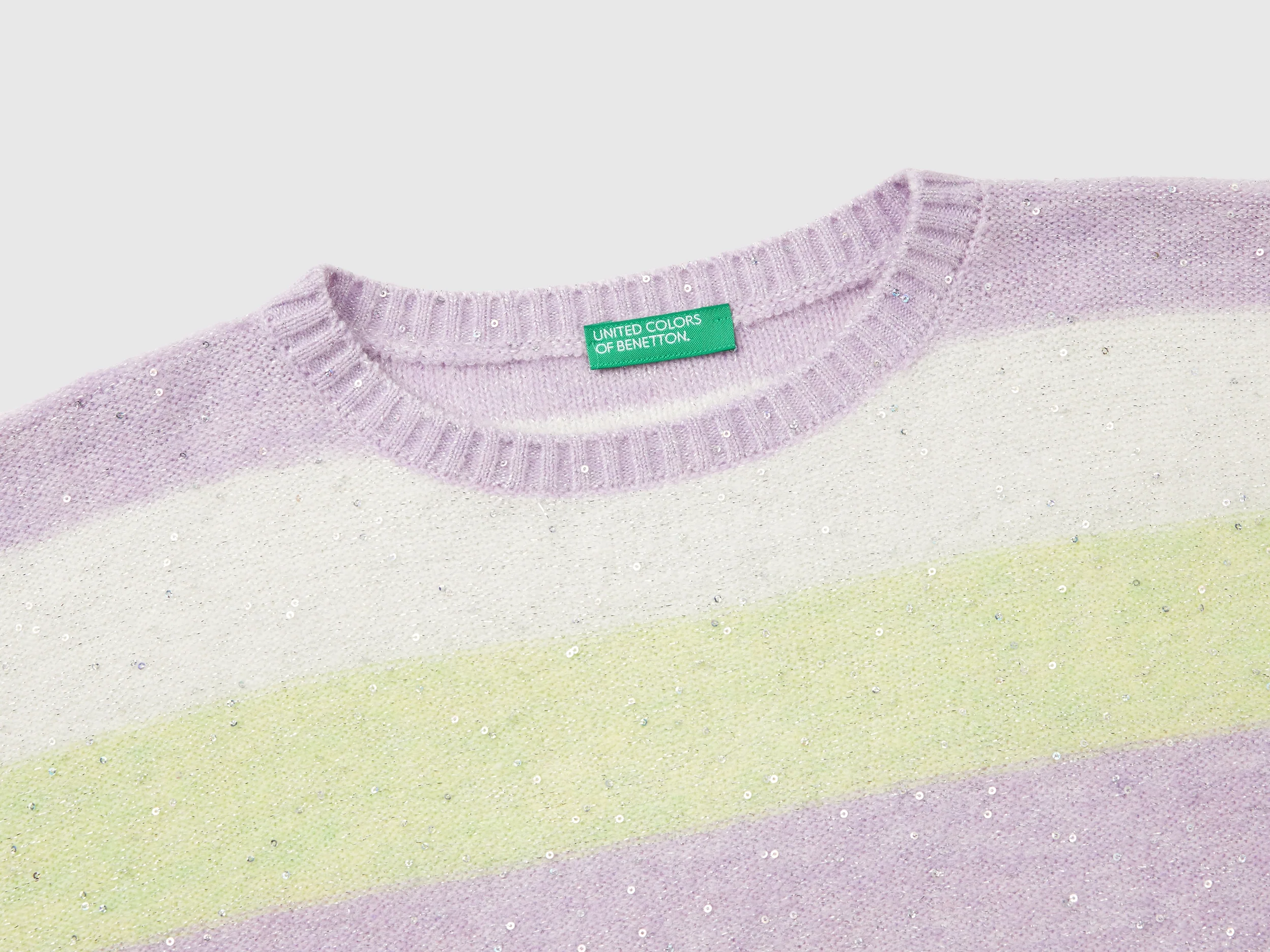 Maglia con tessuto riciclato e paillettes - Image 3