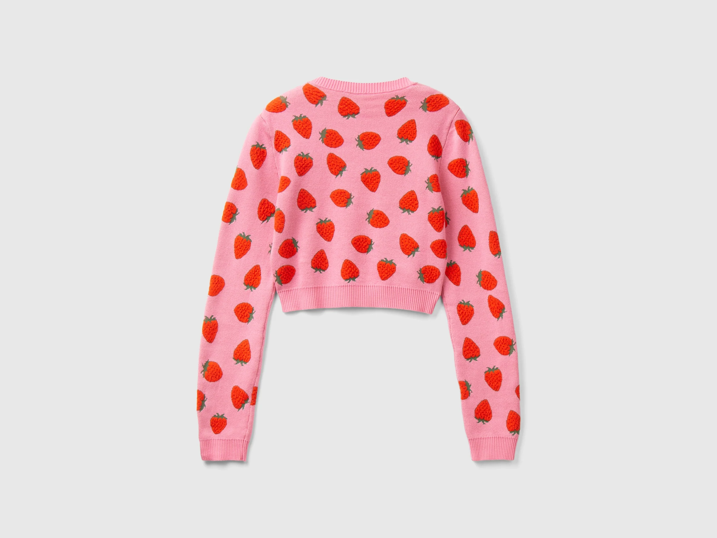 Maglia cropped con pattern fragole - Image 2