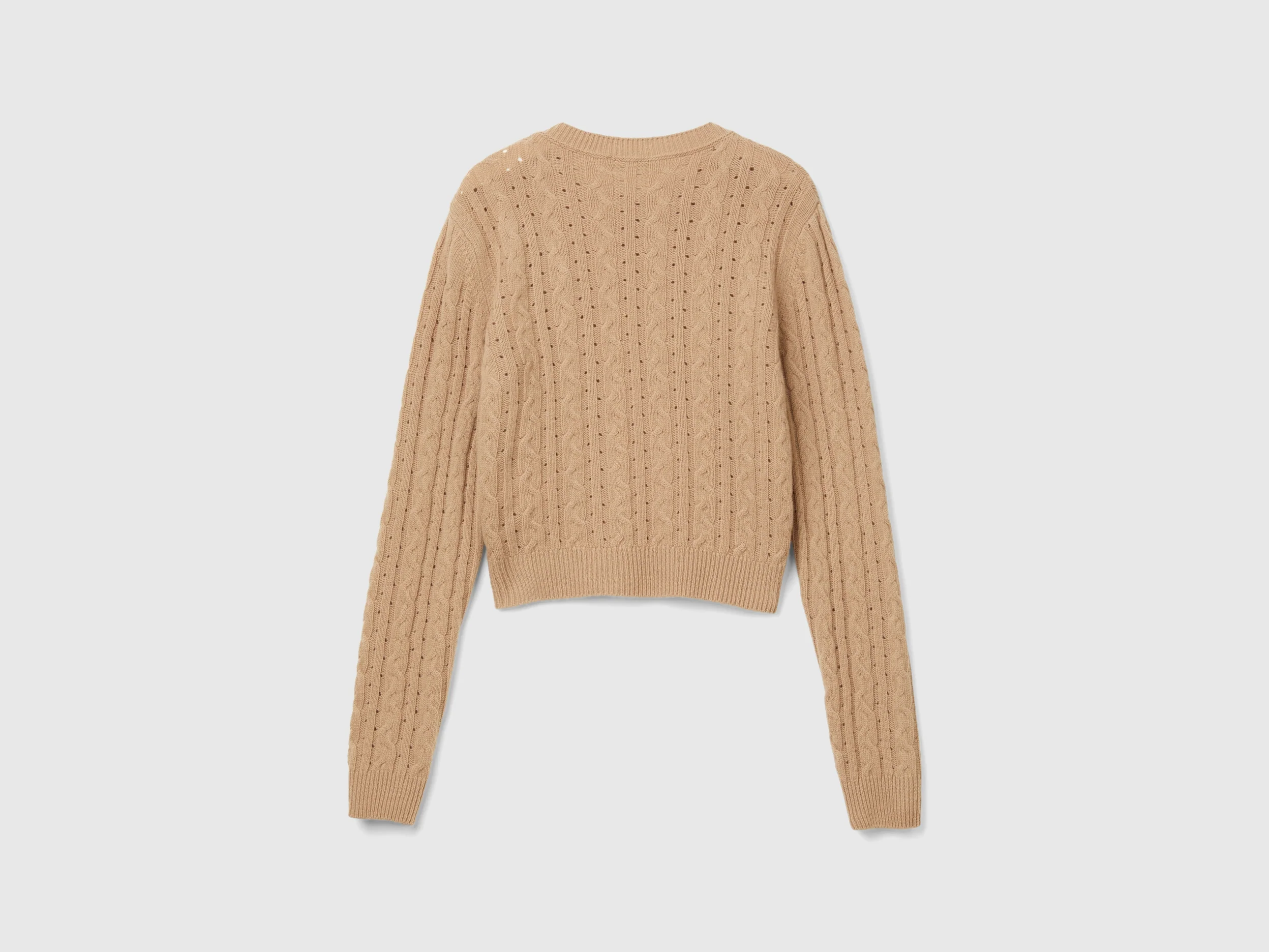 Maglia cropped con trecce e trafori - Image 2
