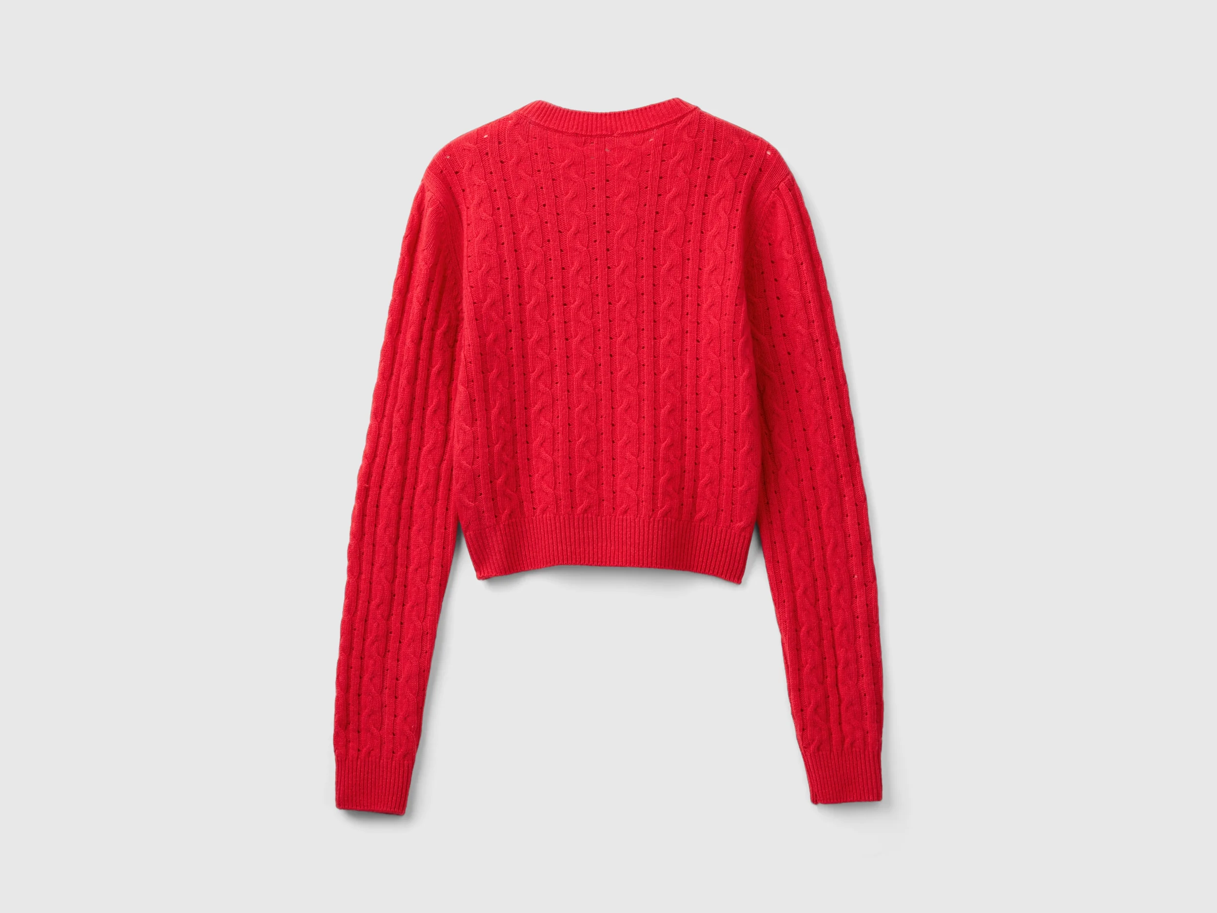 Maglia cropped con trecce e trafori - Image 2